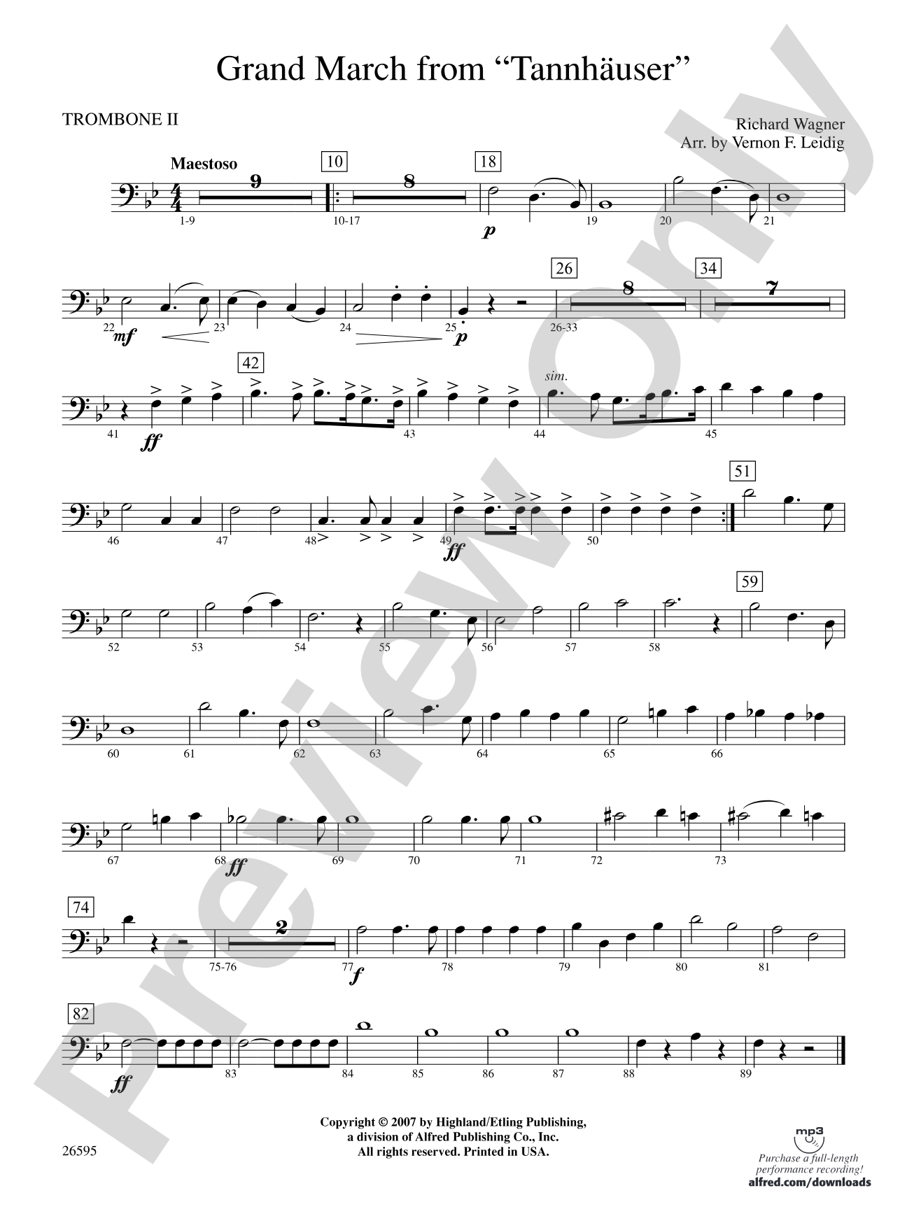 Grand March from Tannhäuser: 2nd Trombone