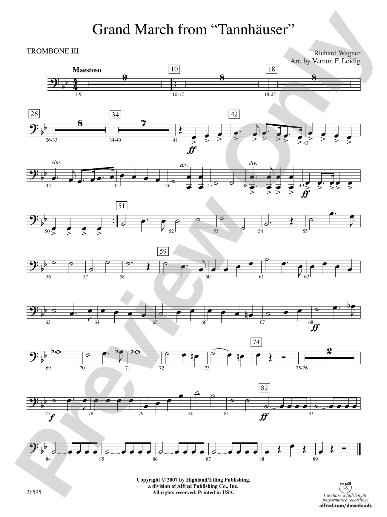 Grand March from Tannhäuser: 3rd Trombone