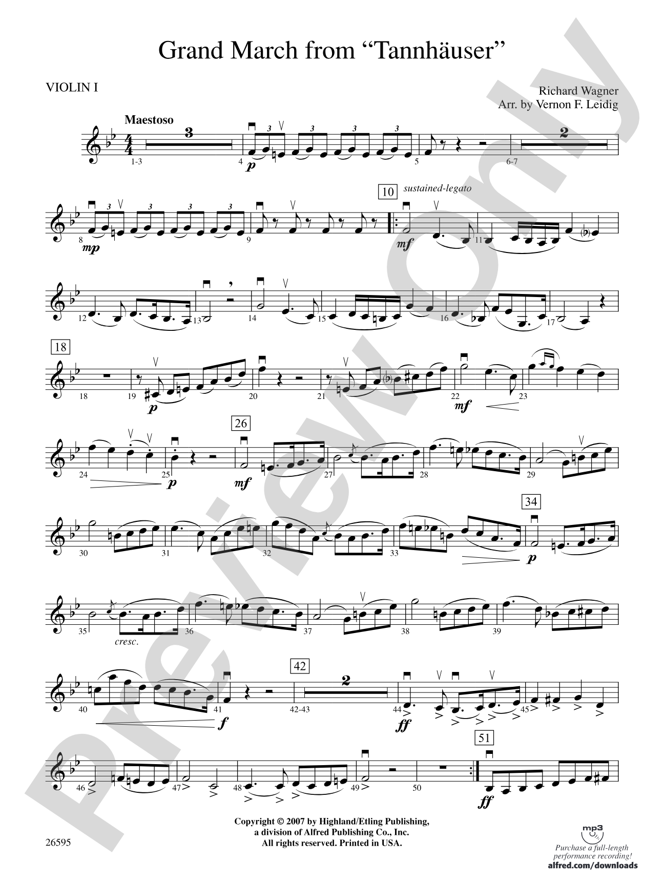 Grand March from Tannhäuser: 1st Violin