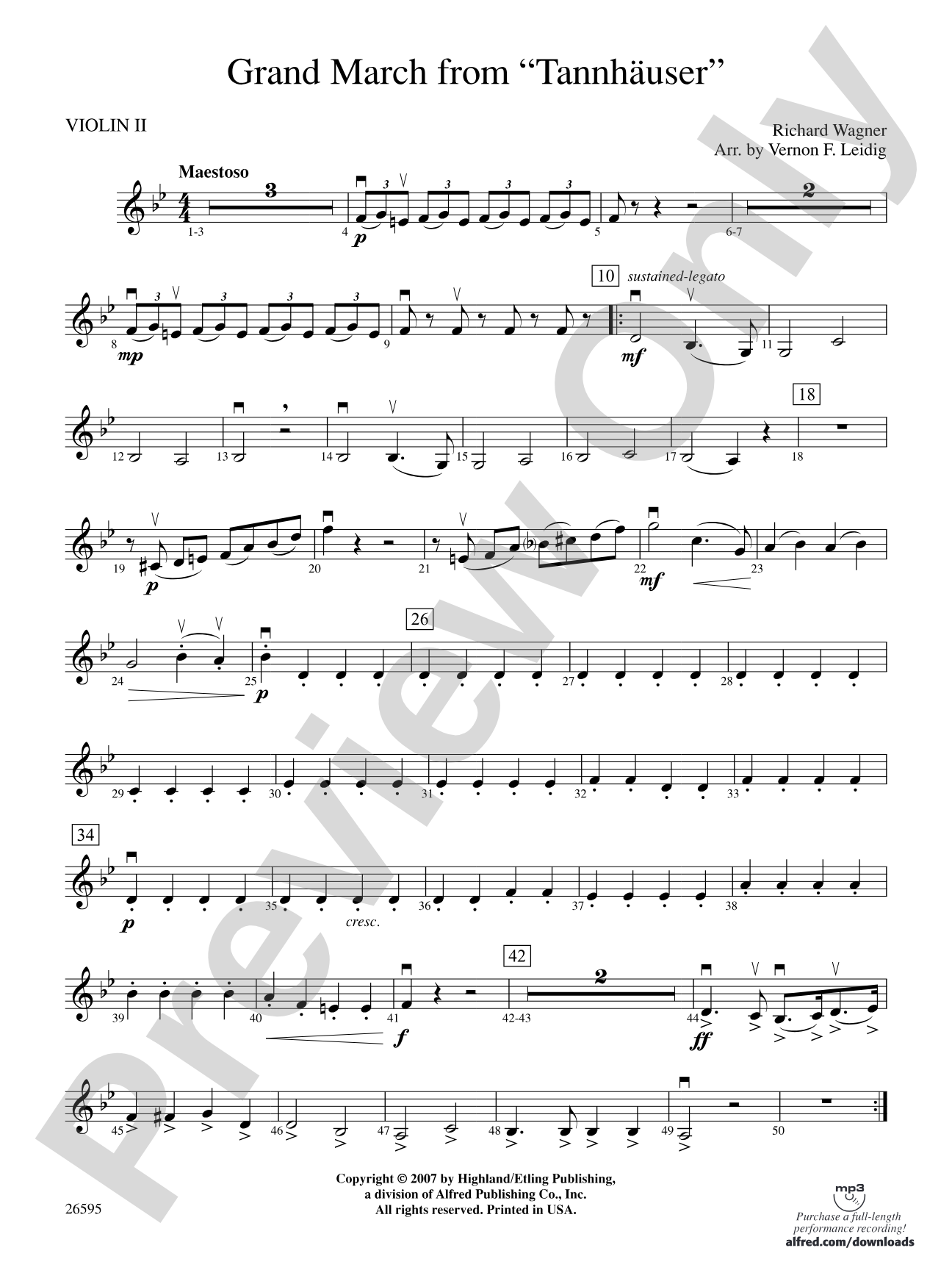 Grand March from Tannhäuser: 2nd Violin