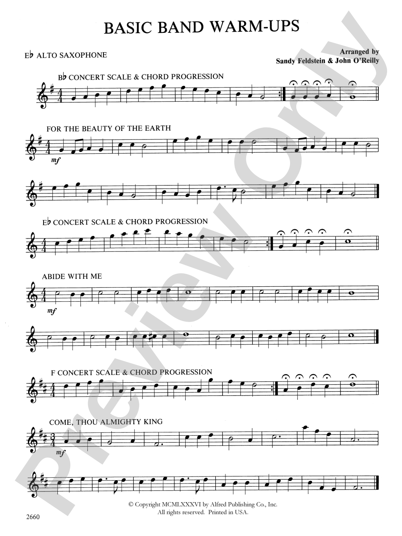 Basic Band Warm-ups: E-flat Alto Saxophone