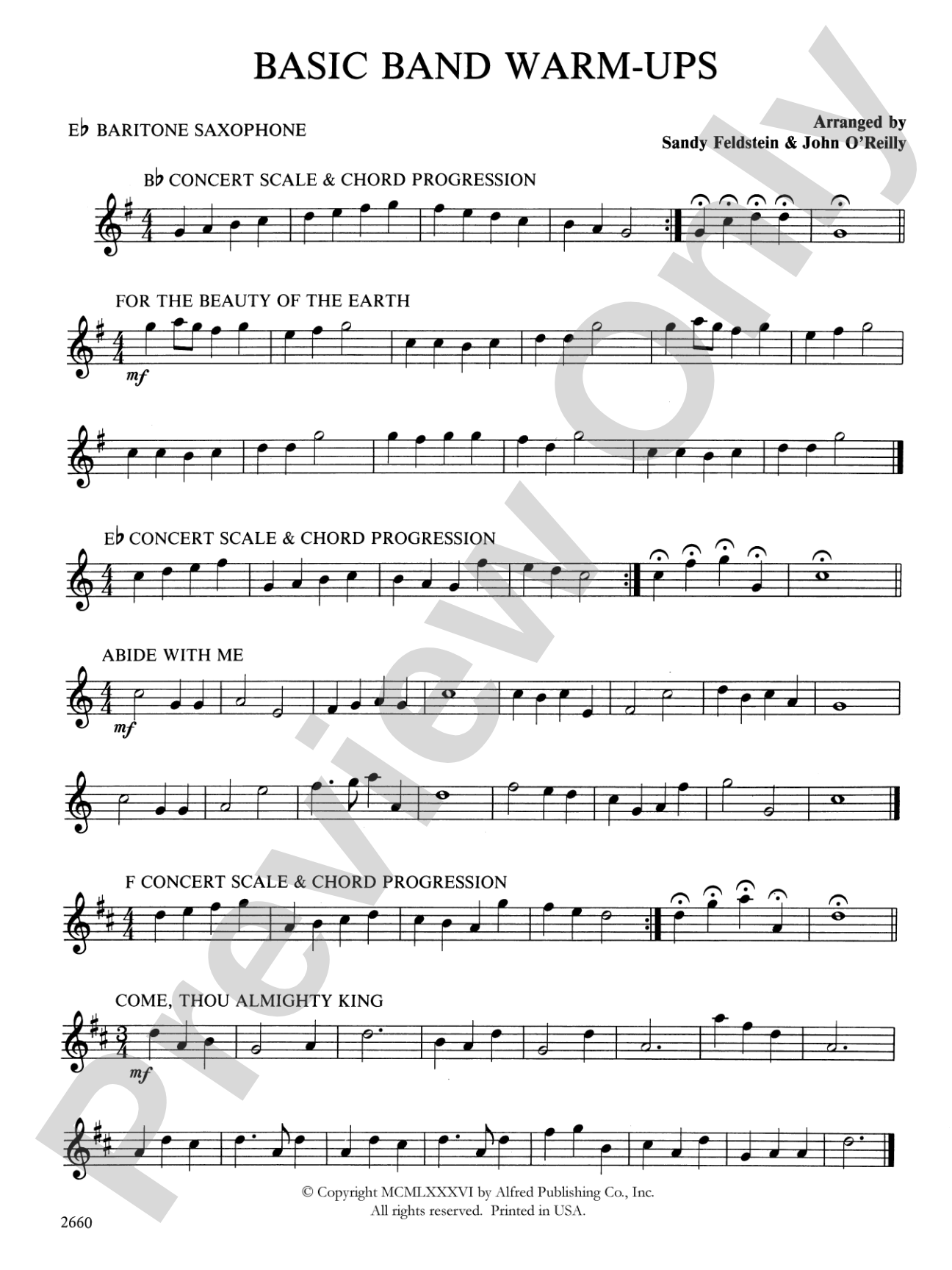 Basic Band Warm-ups: E-flat Baritone Saxophone
