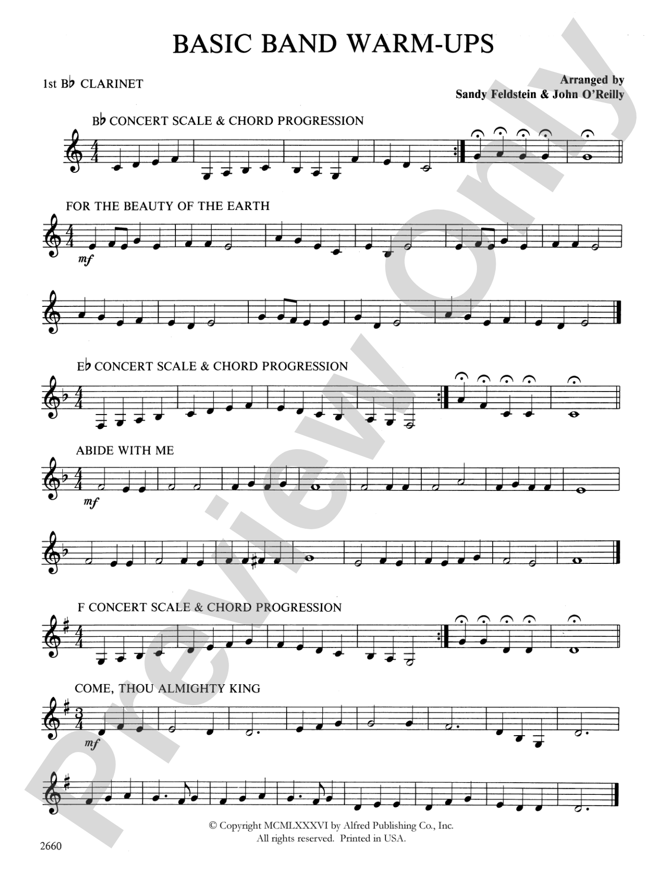 Basic Band Warm-ups: 1st B-flat Clarinet