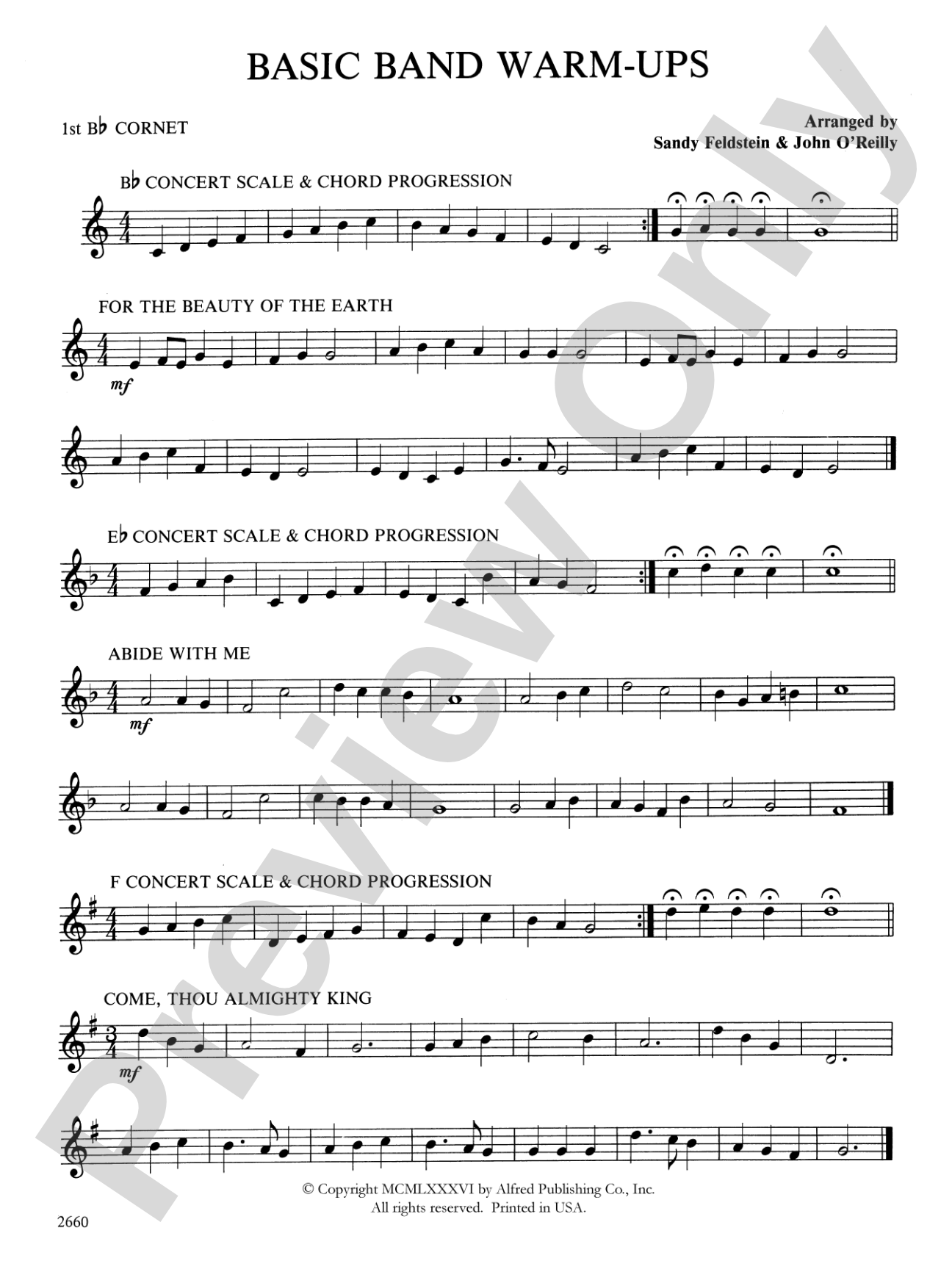 Basic Band Warm-ups: 1st B-flat Cornet