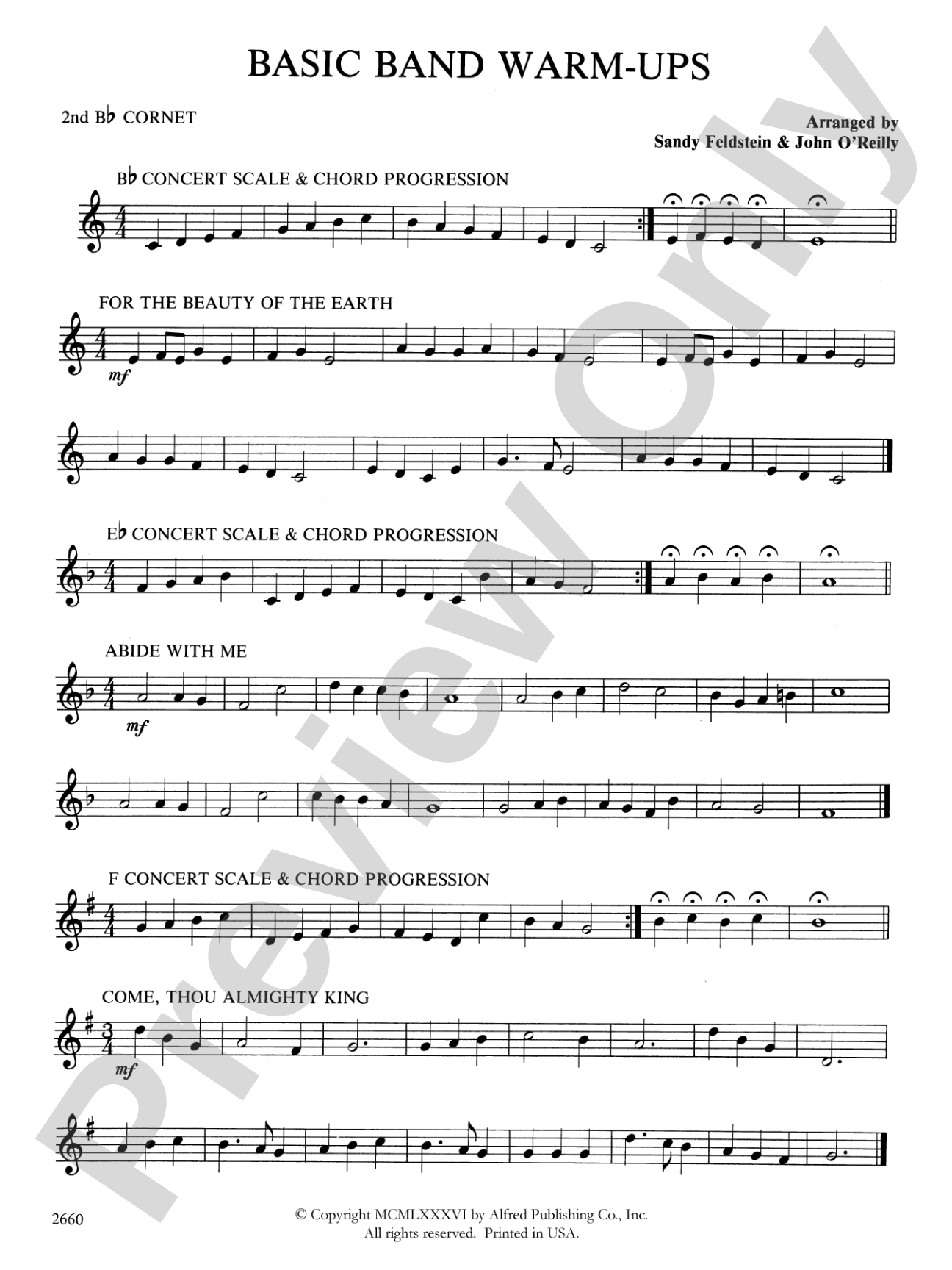 Basic Band Warm-ups: 2nd B-flat Cornet