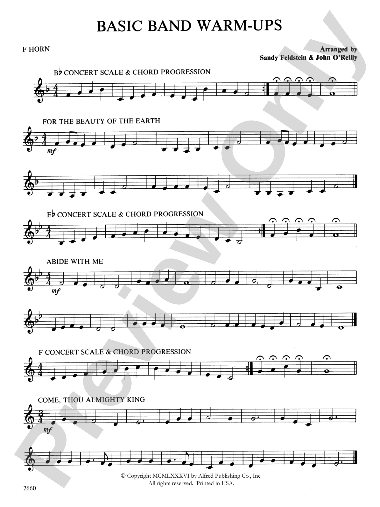 Basic Band Warm-ups: 1st F Horn