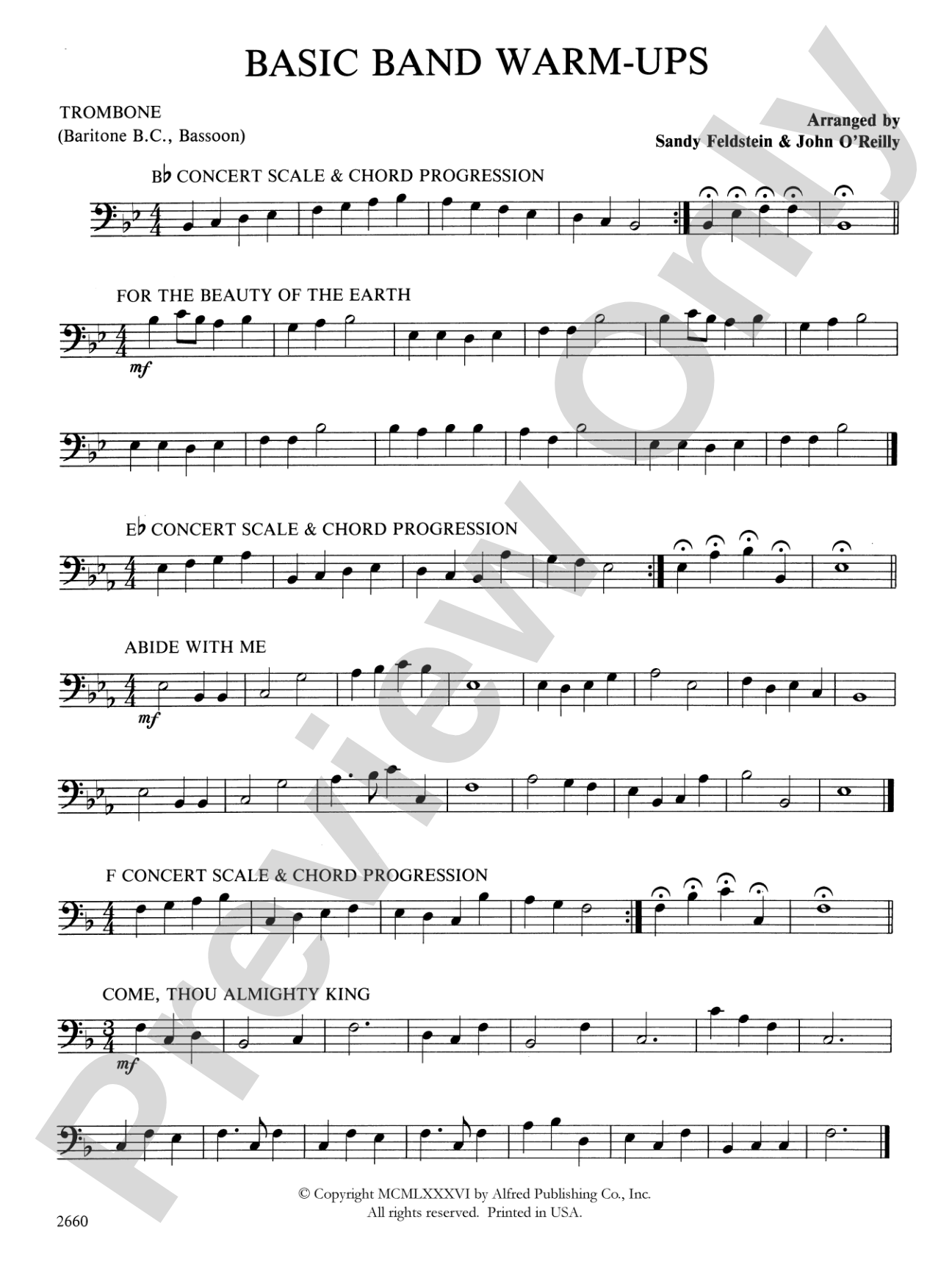 Basic Band Warm-ups: 1st Trombone