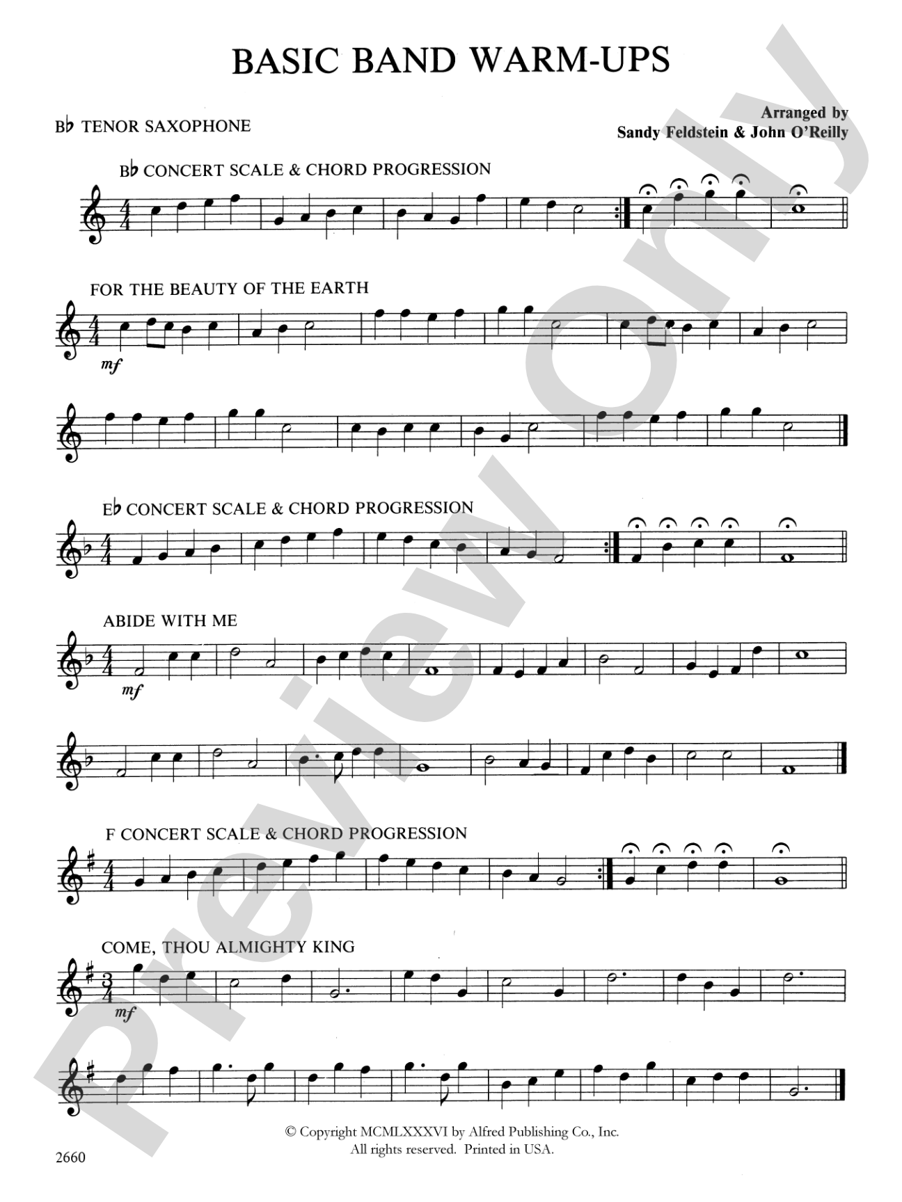 Basic Band Warm-ups: B-flat Tenor Saxophone
