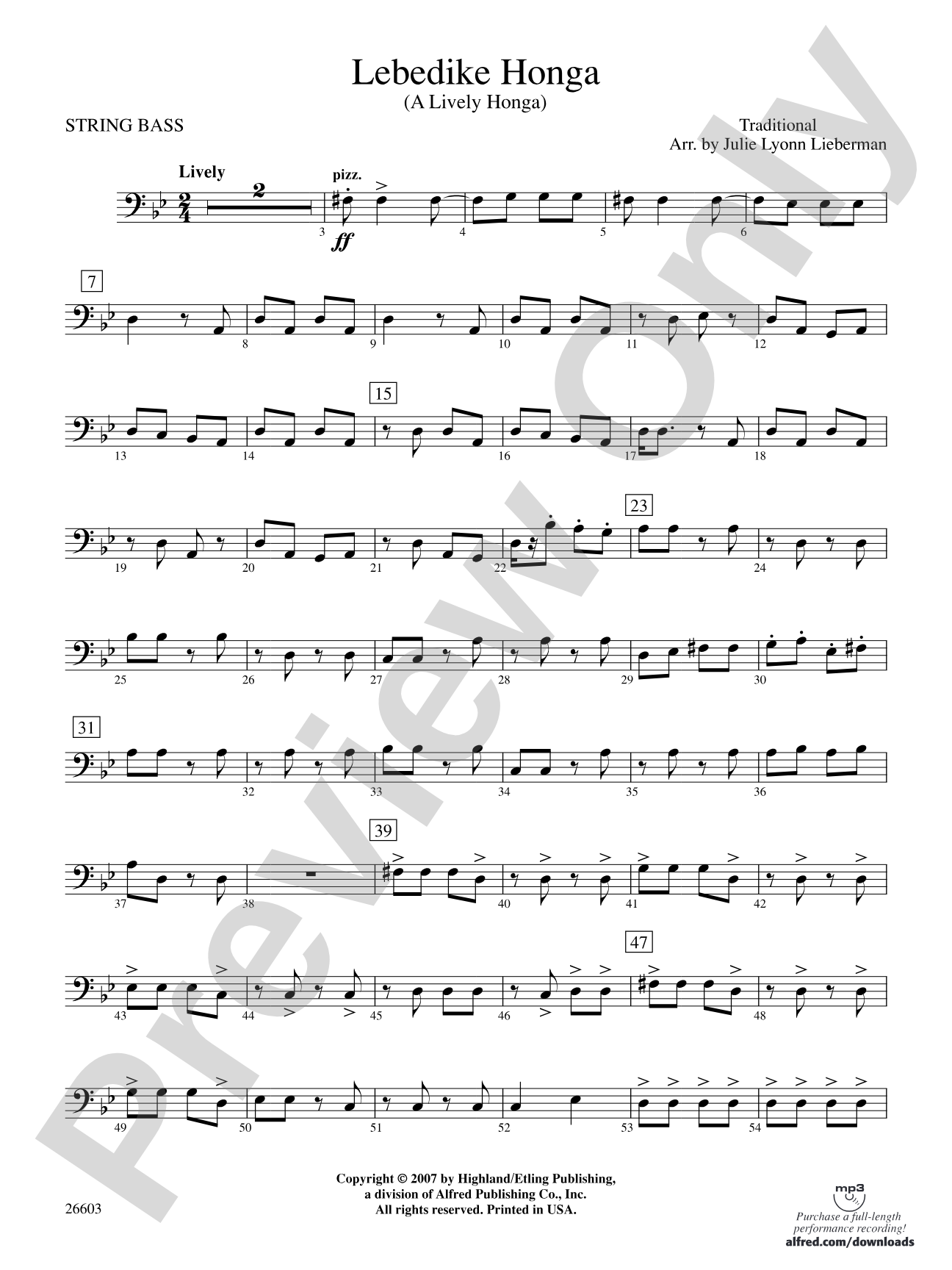 Lebedike Honga (A Lively Honga): String Bass