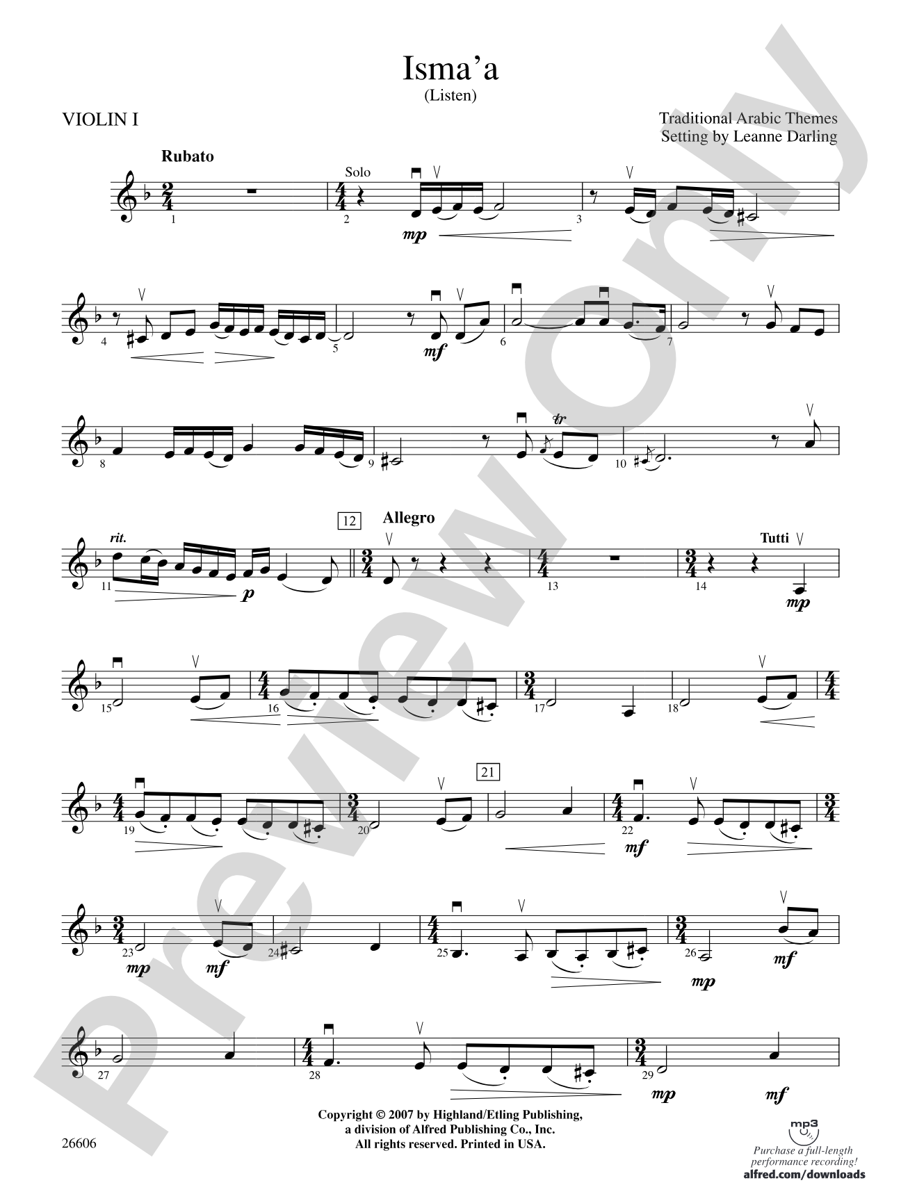 Isma'a: 1st Violin