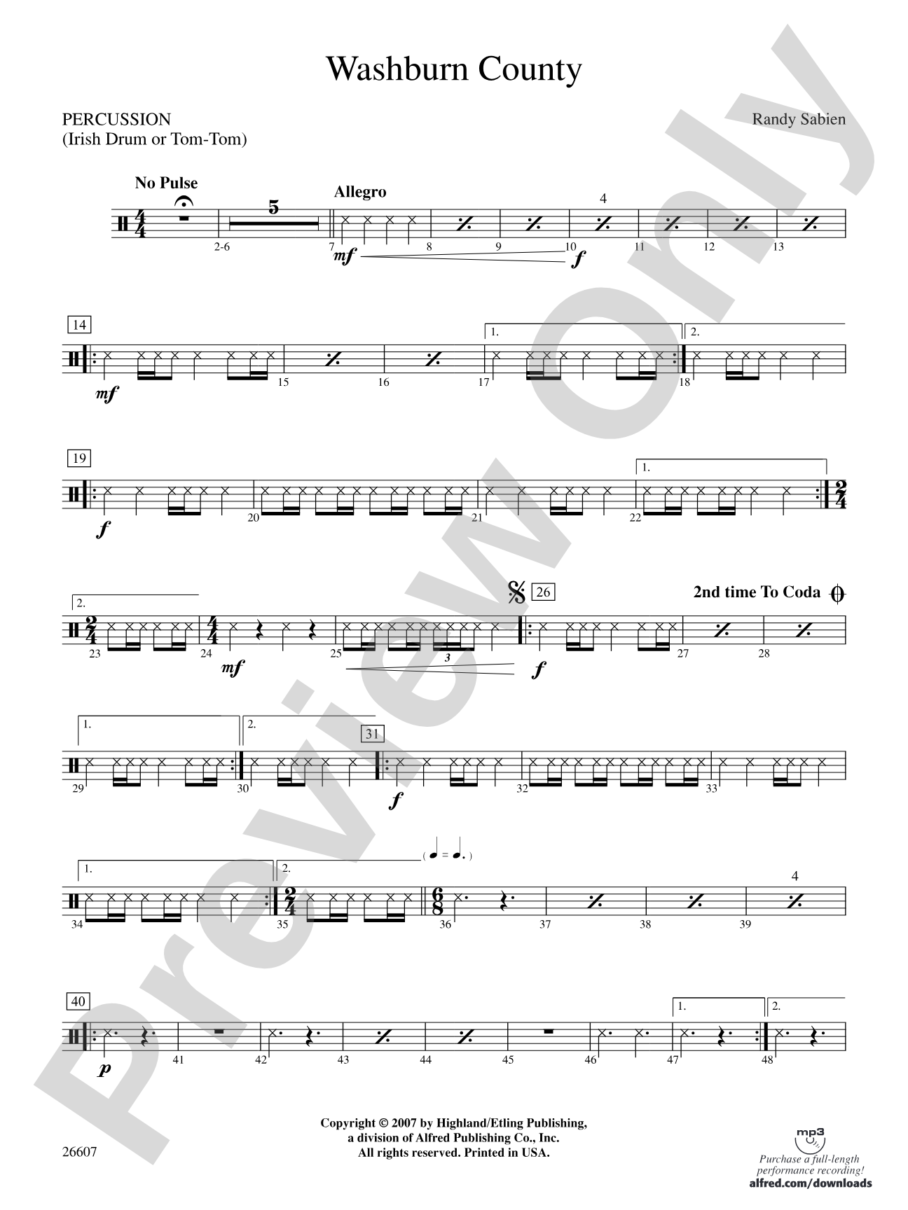 Washburn County: 1st Percussion