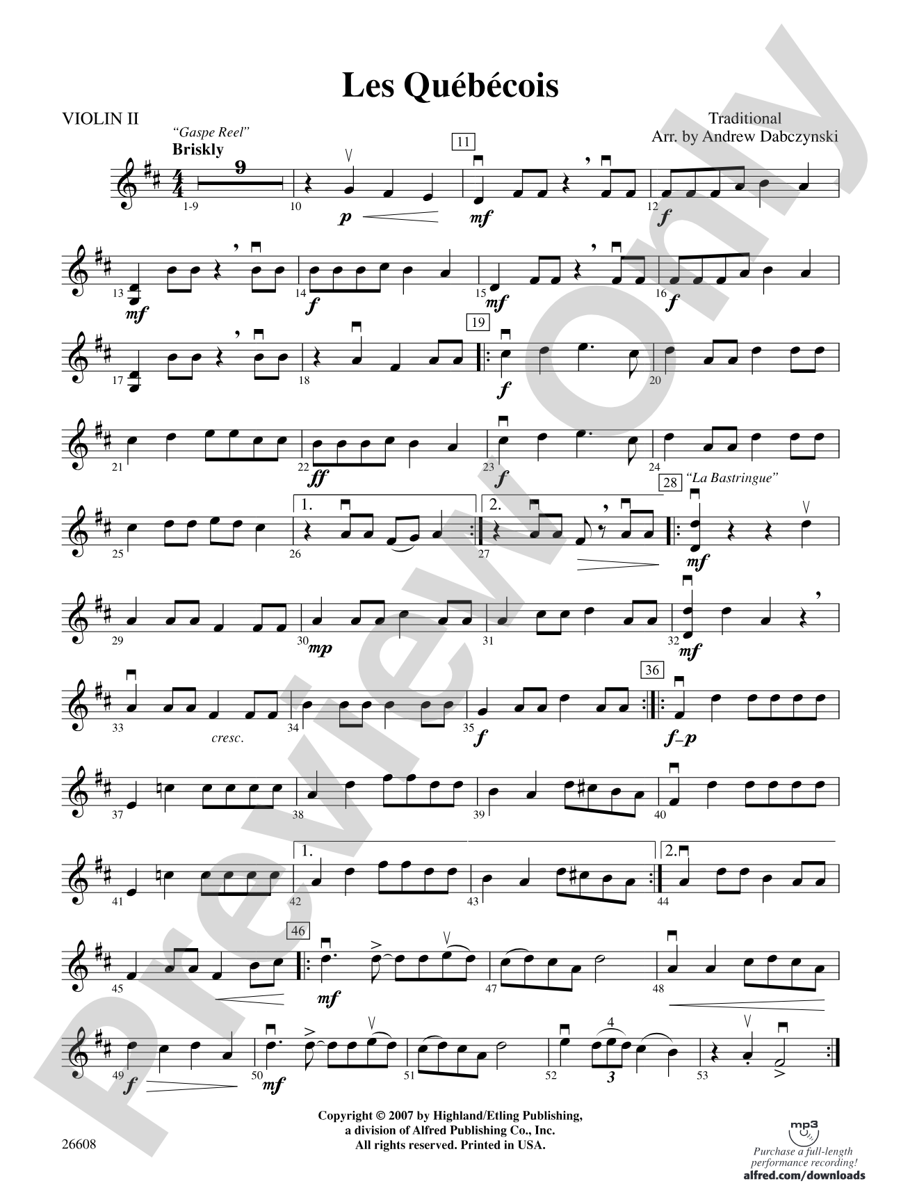 Les Québécois: 2nd Violin
