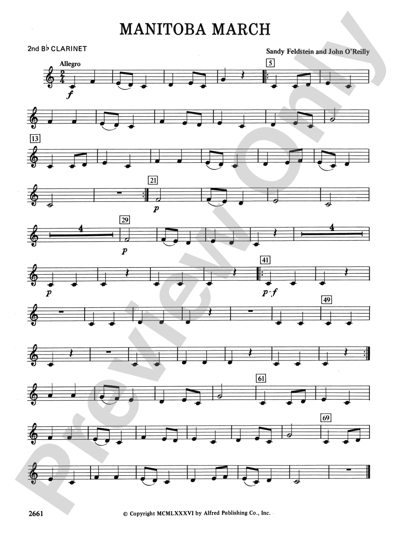 Manitoba March: 2nd B-flat Clarinet