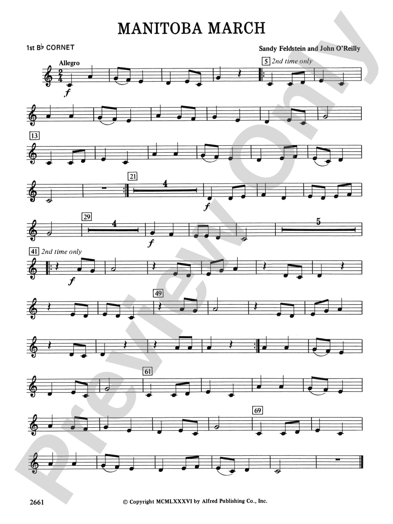 Manitoba March: 1st B-flat Cornet