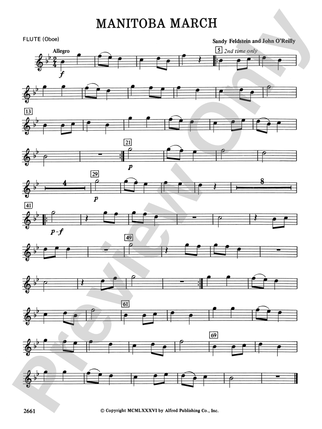 Manitoba March: Flute