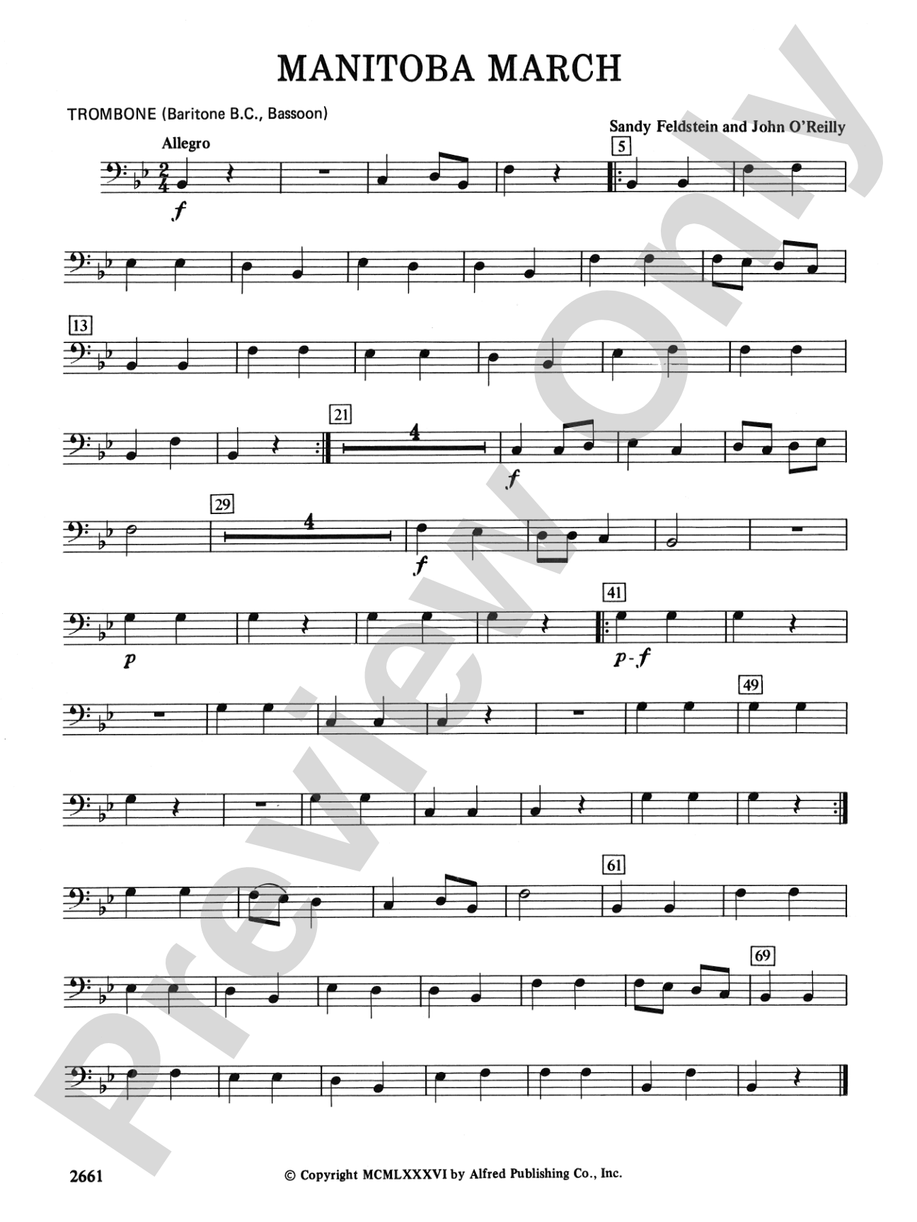 Manitoba March: 1st Trombone