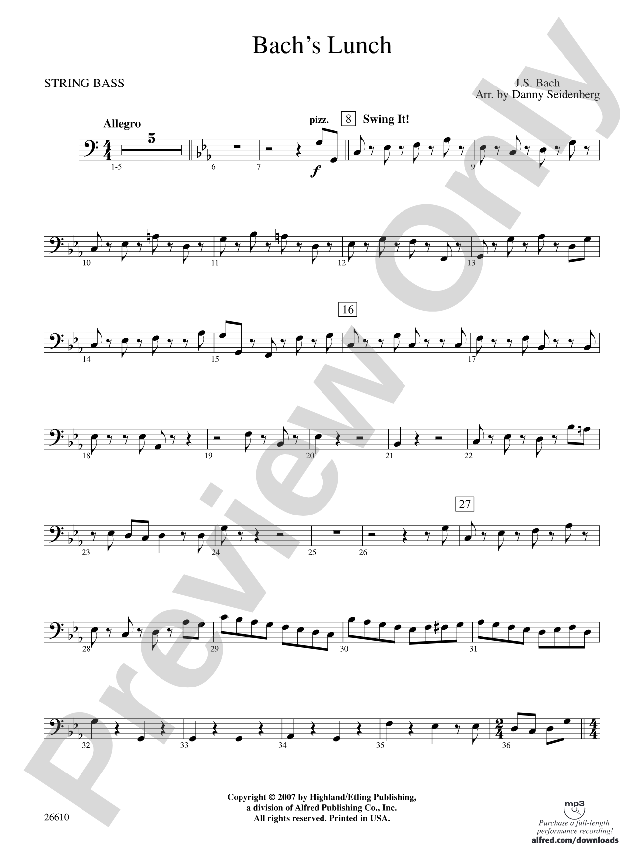 Bach's Lunch: String Bass