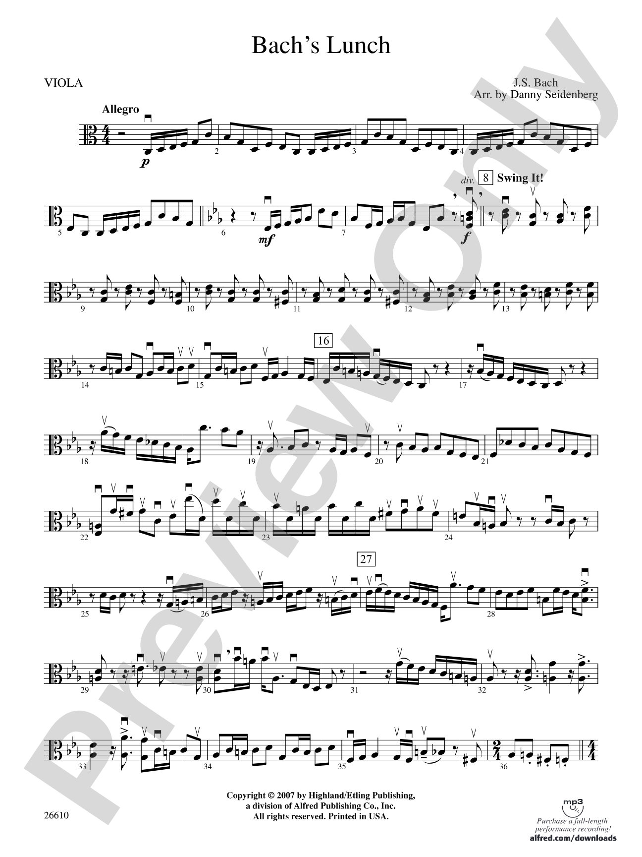 Bach's Lunch: Viola