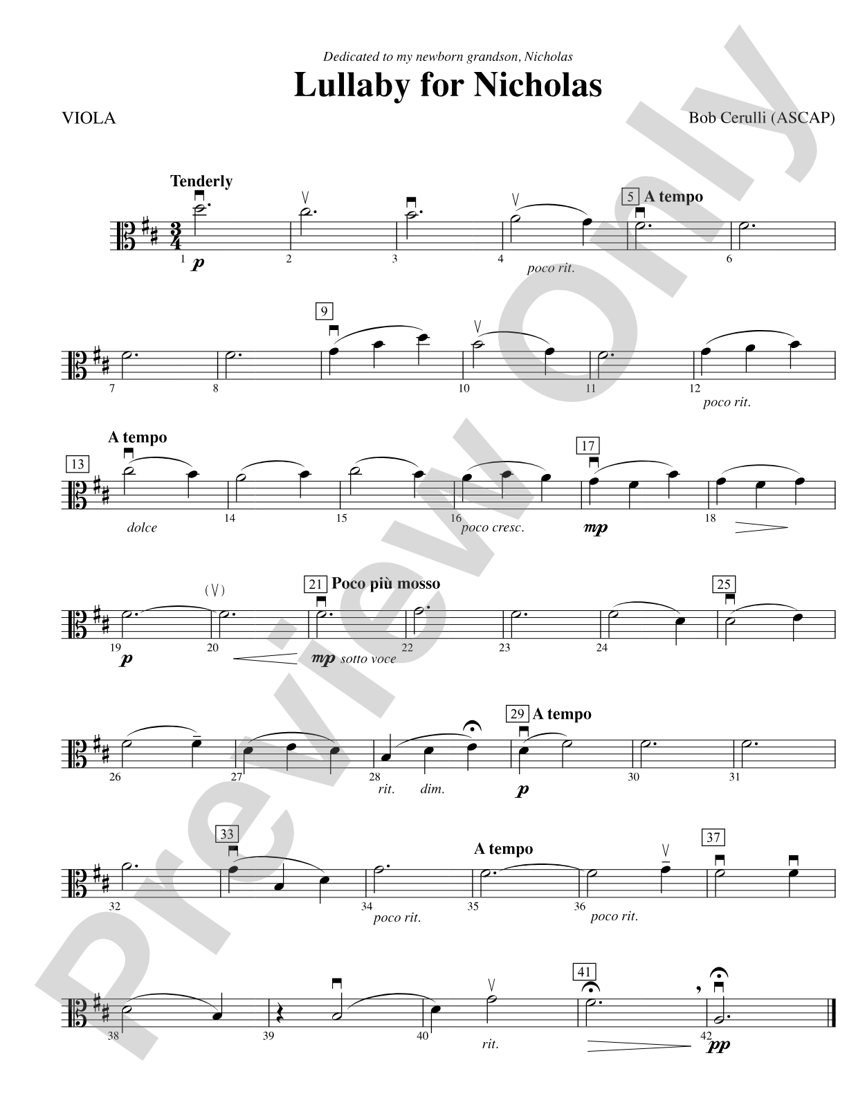 Lullaby for Nicholas: Viola