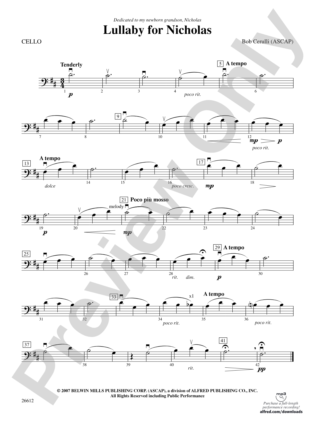 Lullaby for Nicholas: Cello