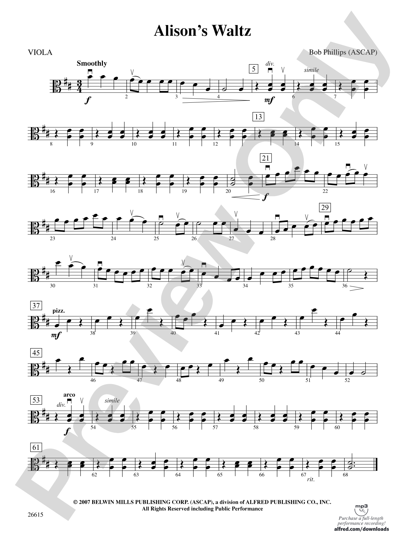 Alison's Waltz: Viola