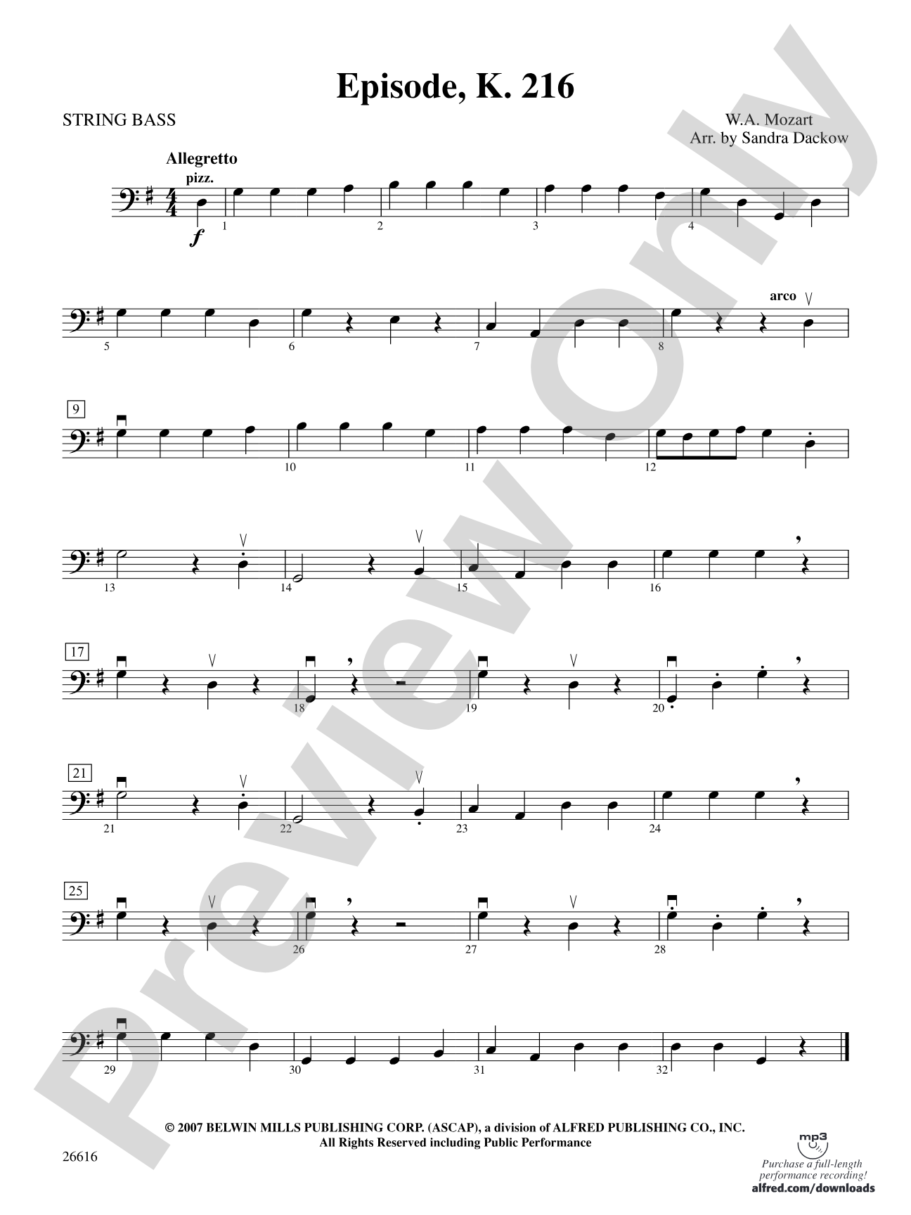 Episode, K. 216: String Bass