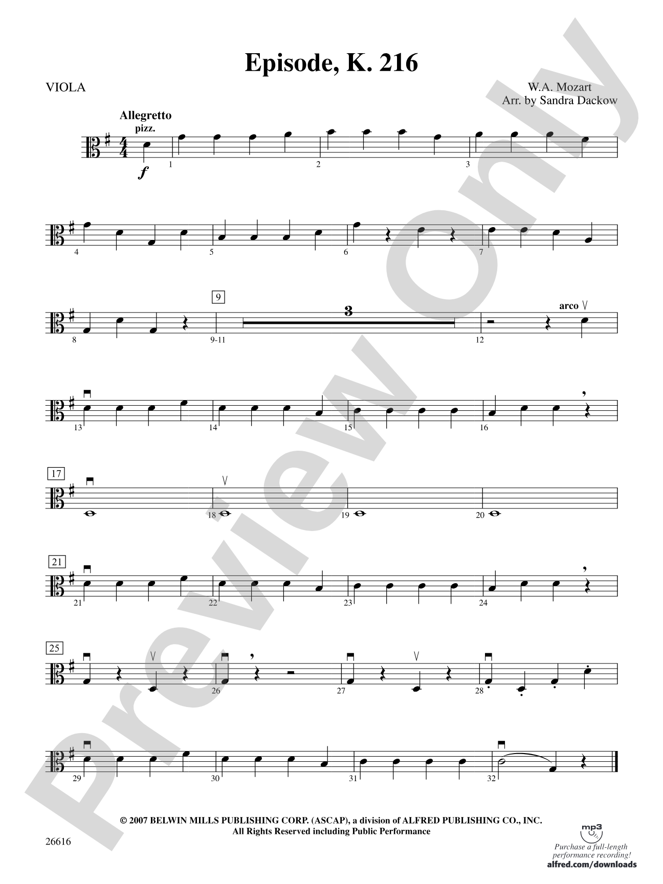 Episode, K. 216: Viola