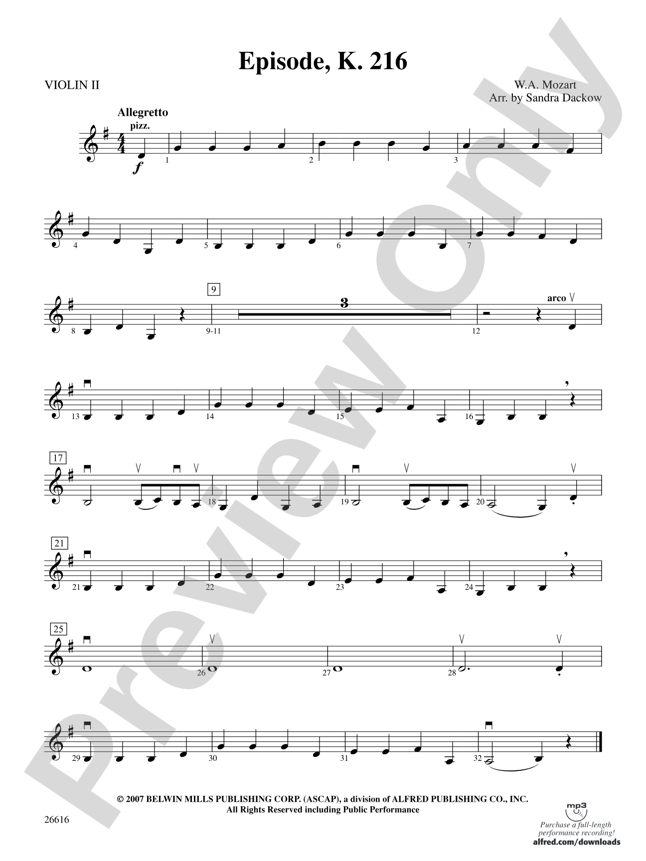 Episode, K. 216: 2nd Violin