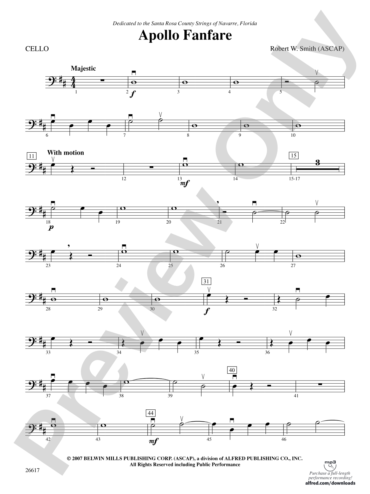 Apollo Fanfare: Cello