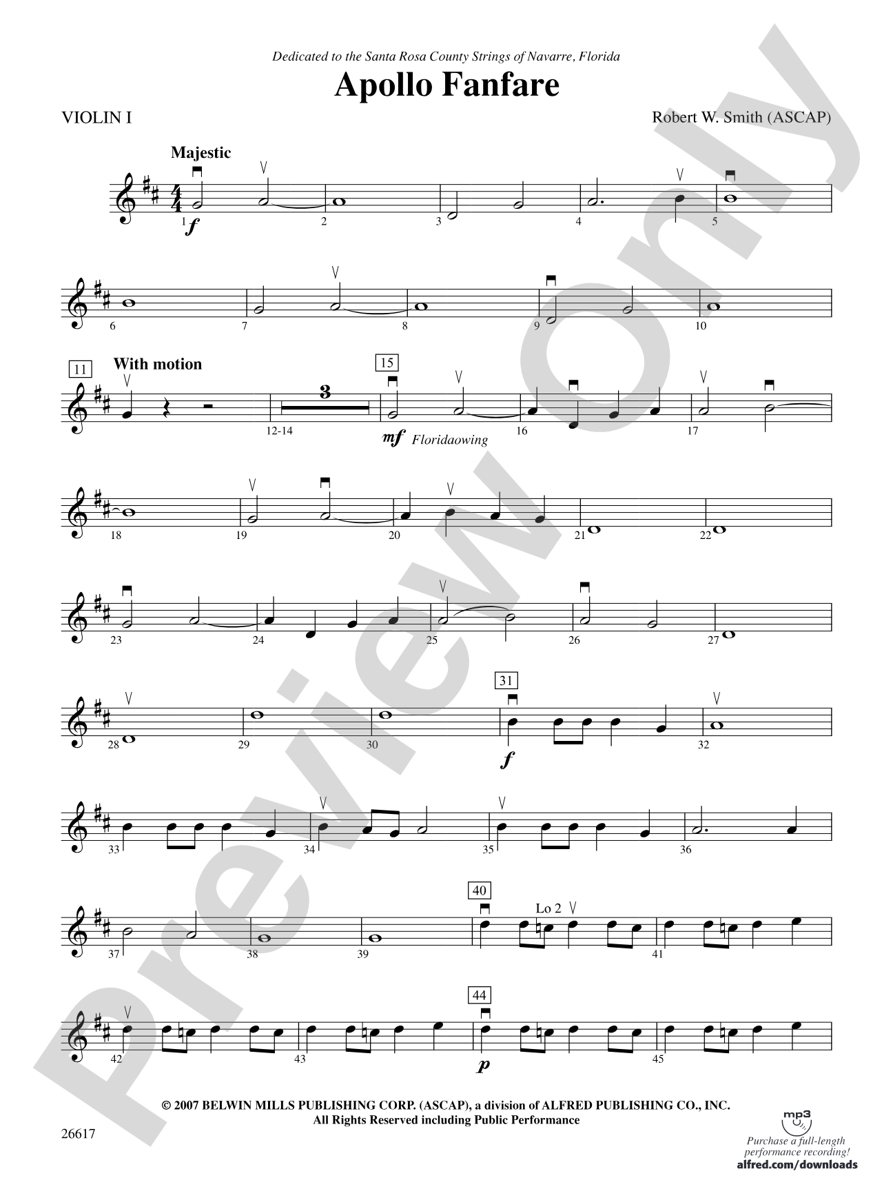 Apollo Fanfare: 1st Violin