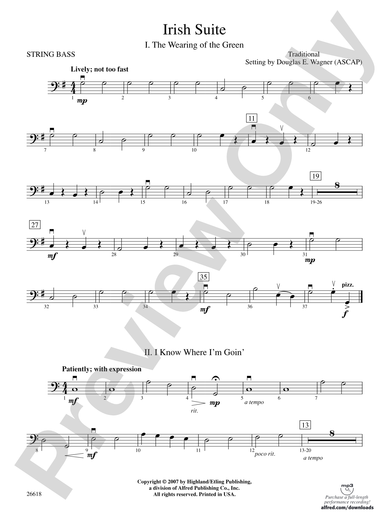 Irish Suite: String Bass