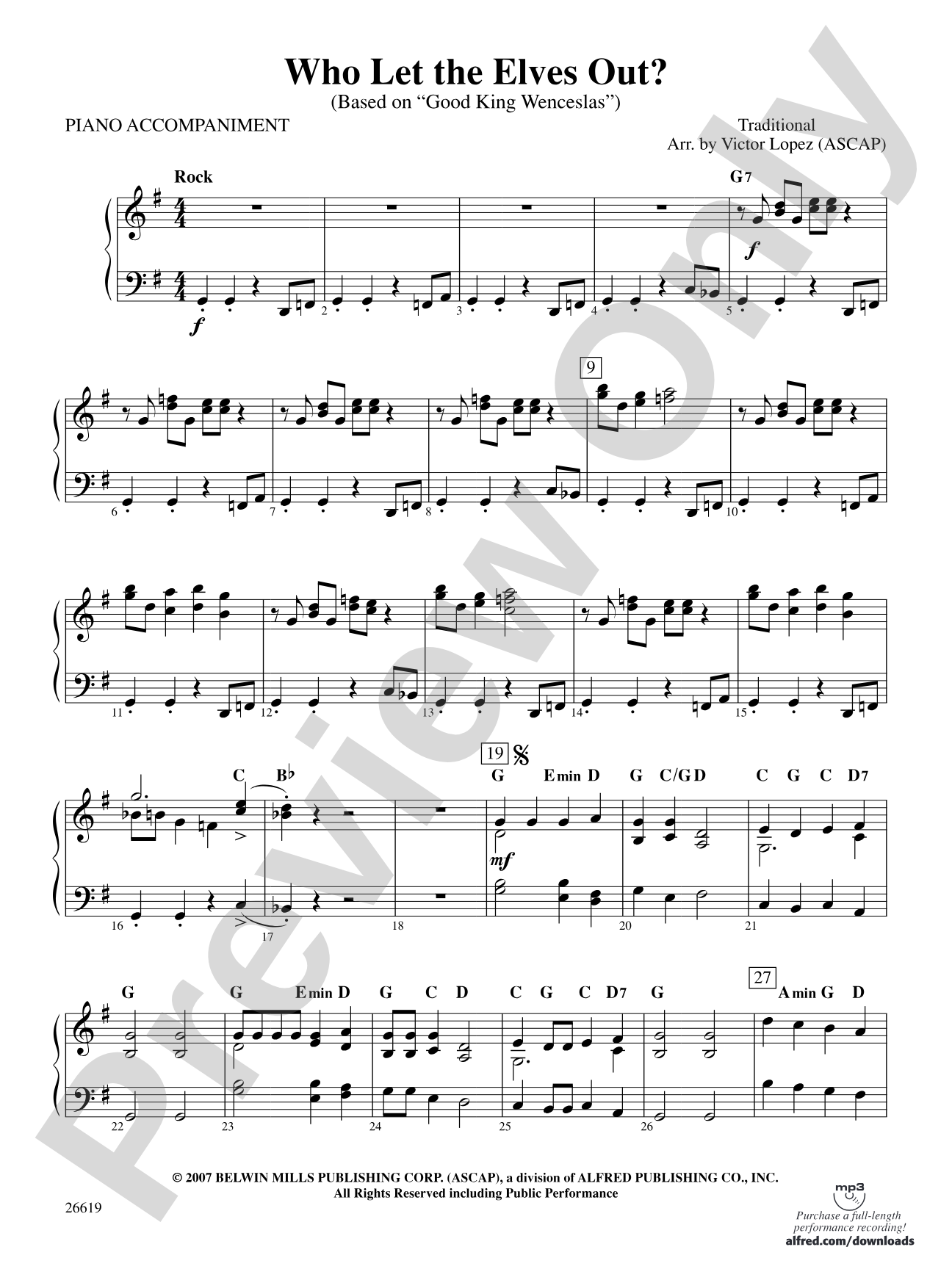 Who Let the Elves Out?: Piano Accompaniment