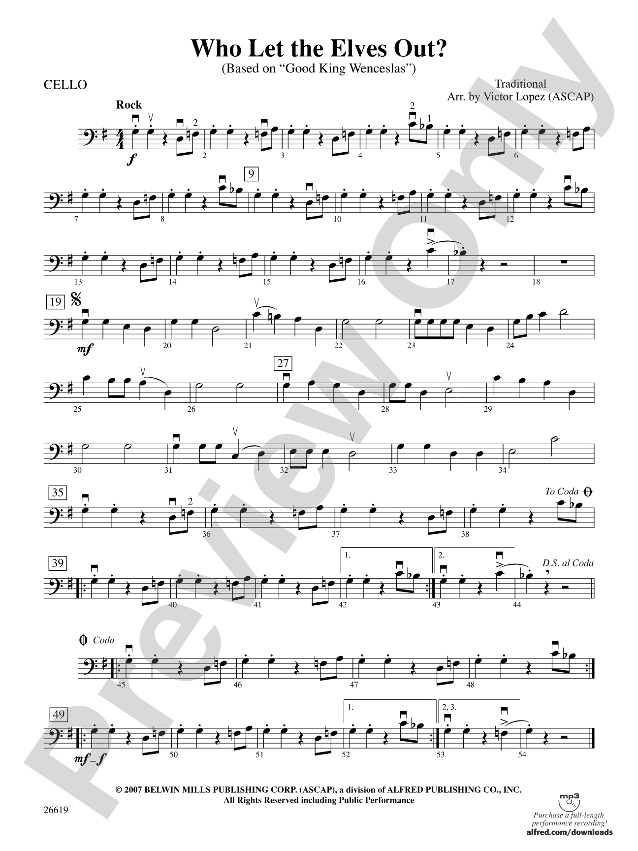Who Let the Elves Out?: Cello