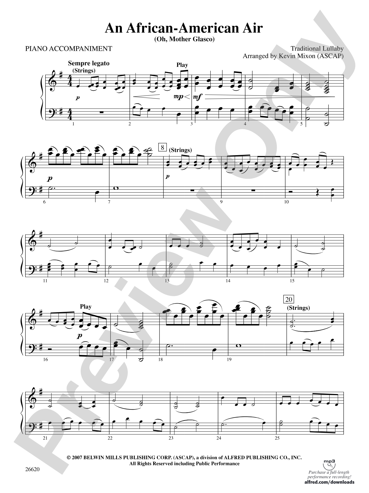 An African-American Air: Piano Accompaniment
