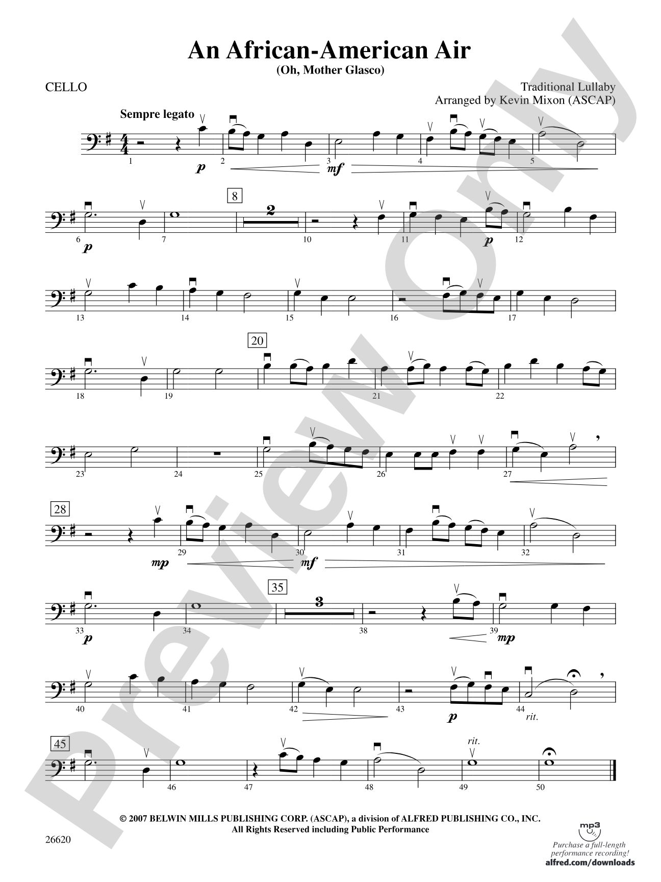 An African-American Air: Cello