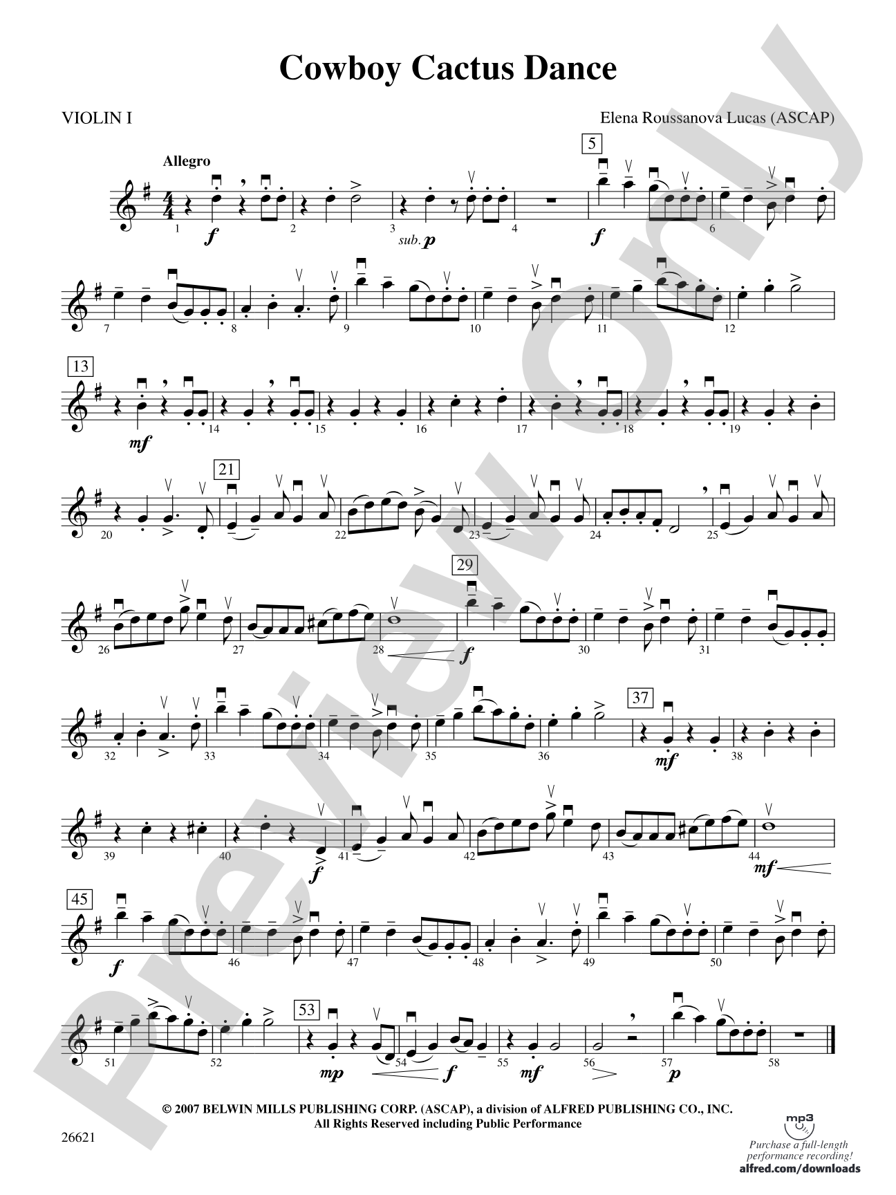 Cowboy Cactus Dance: 1st Violin