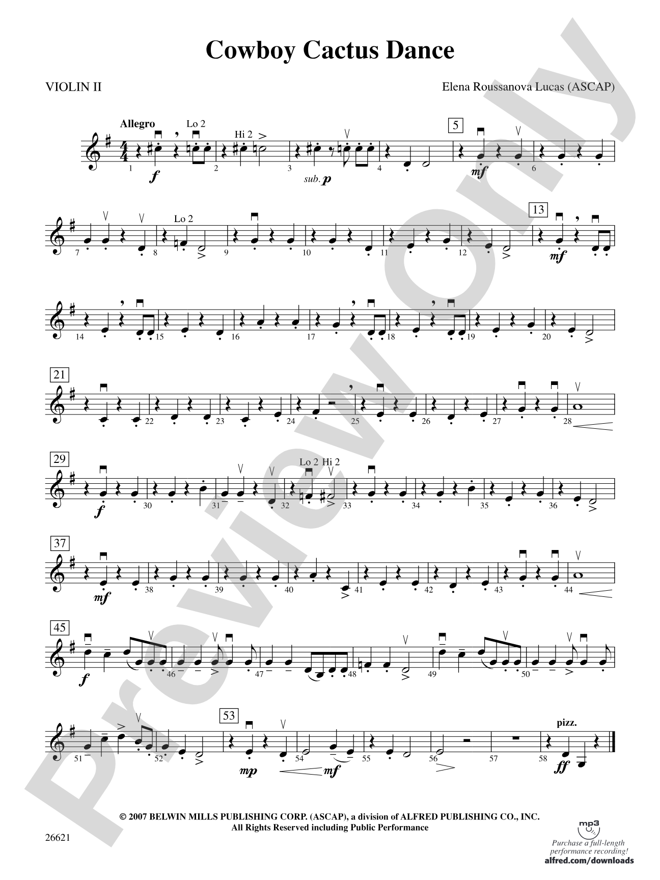 Cowboy Cactus Dance: 2nd Violin