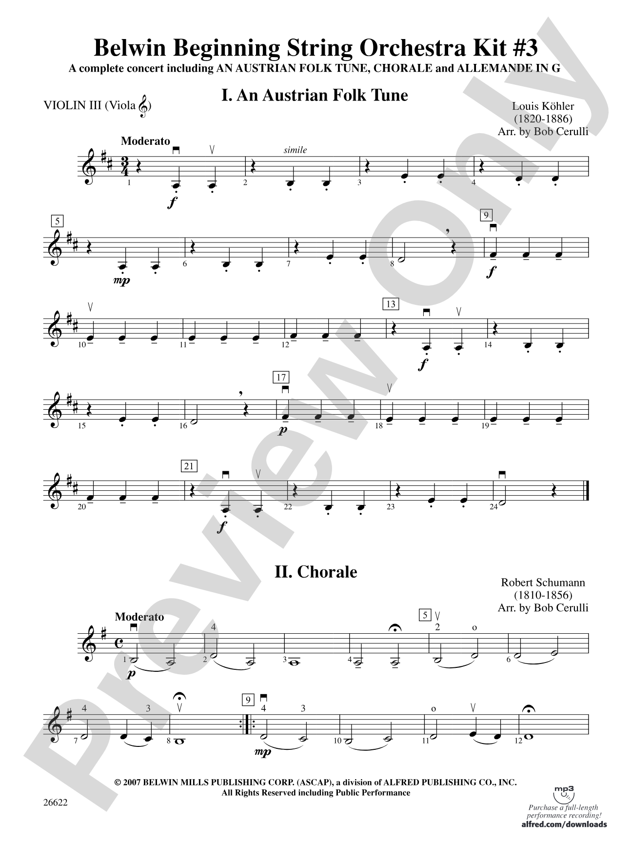 Belwin Beginning String Orchestra Kit #3: 3rd Violin (Viola [TC])
