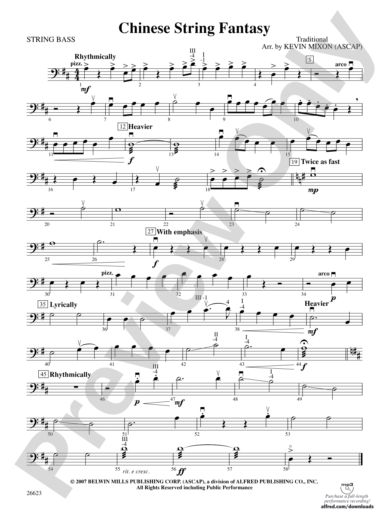 Chinese String Fantasy: String Bass