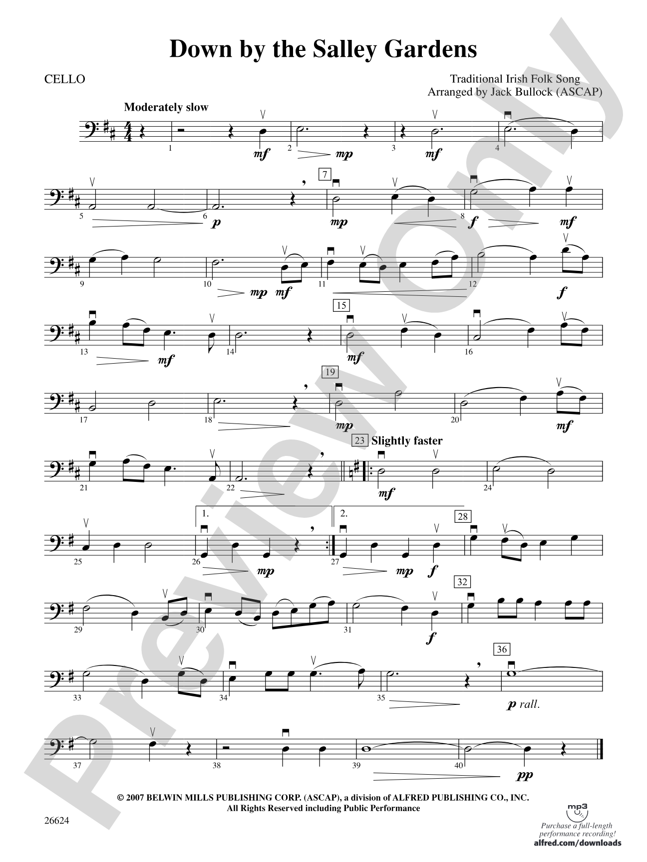 Down by the Salley Gardens: Cello