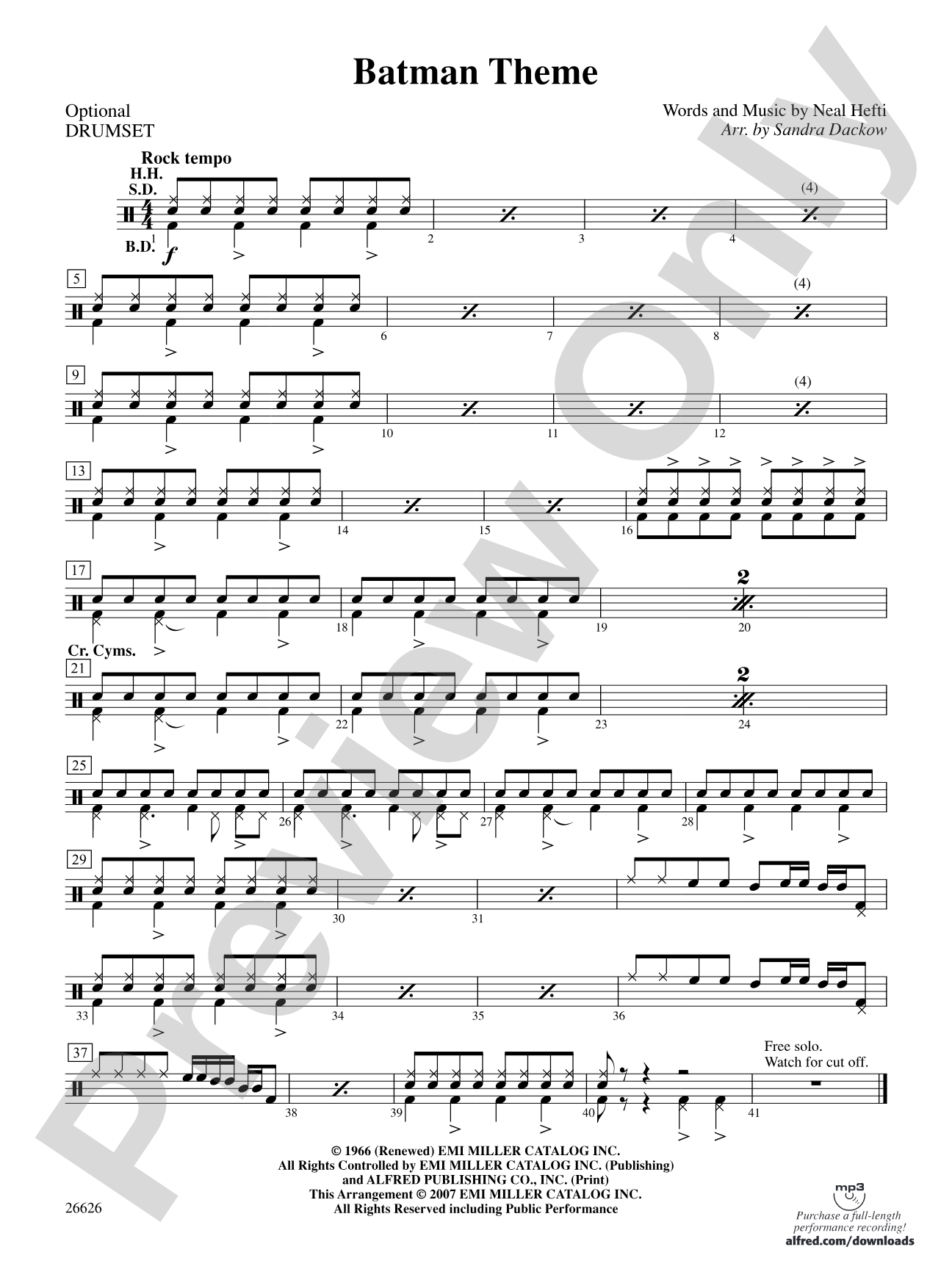 Batman Theme: 1st Percussion