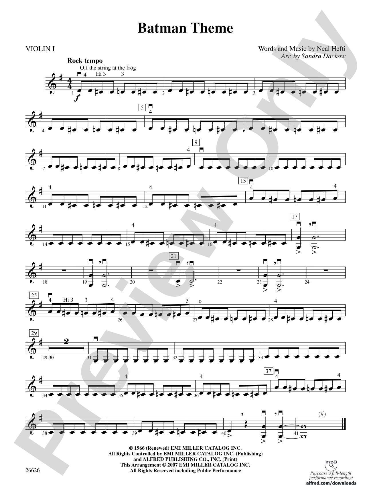 Batman Theme: 1st Violin