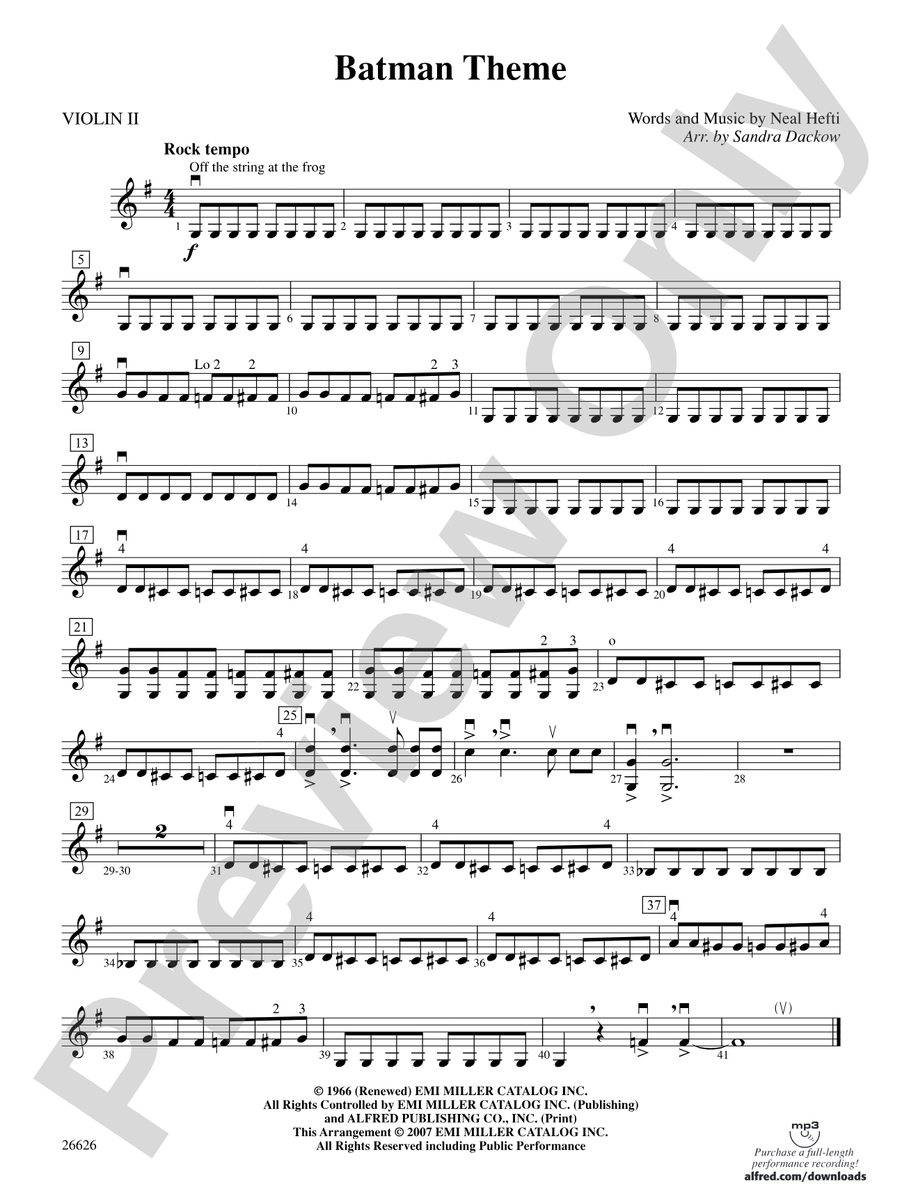 Batman Theme: 2nd Violin