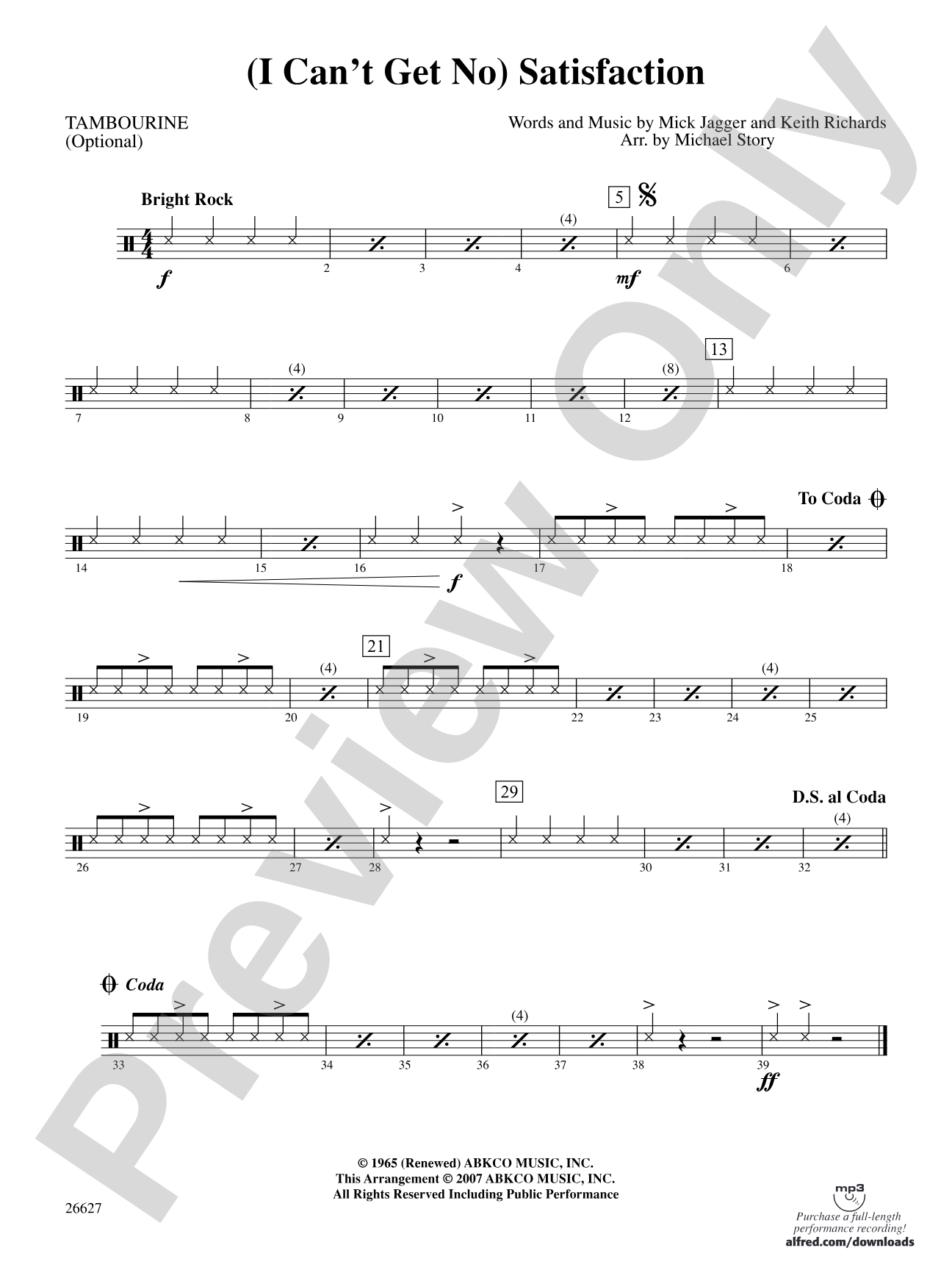 (I Can't Get No) Satisfaction: 1st Percussion