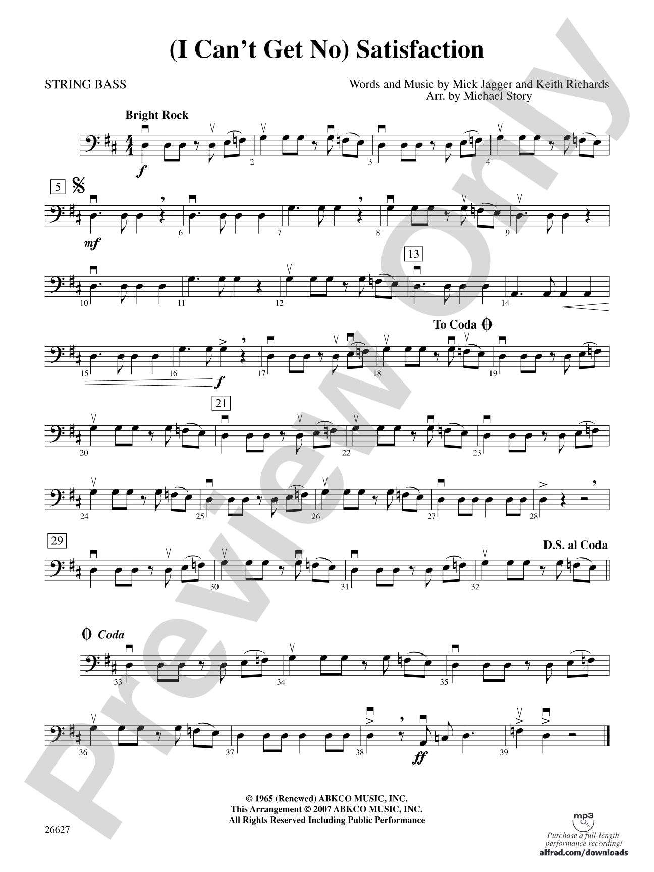 (I Can't Get No) Satisfaction: String Bass