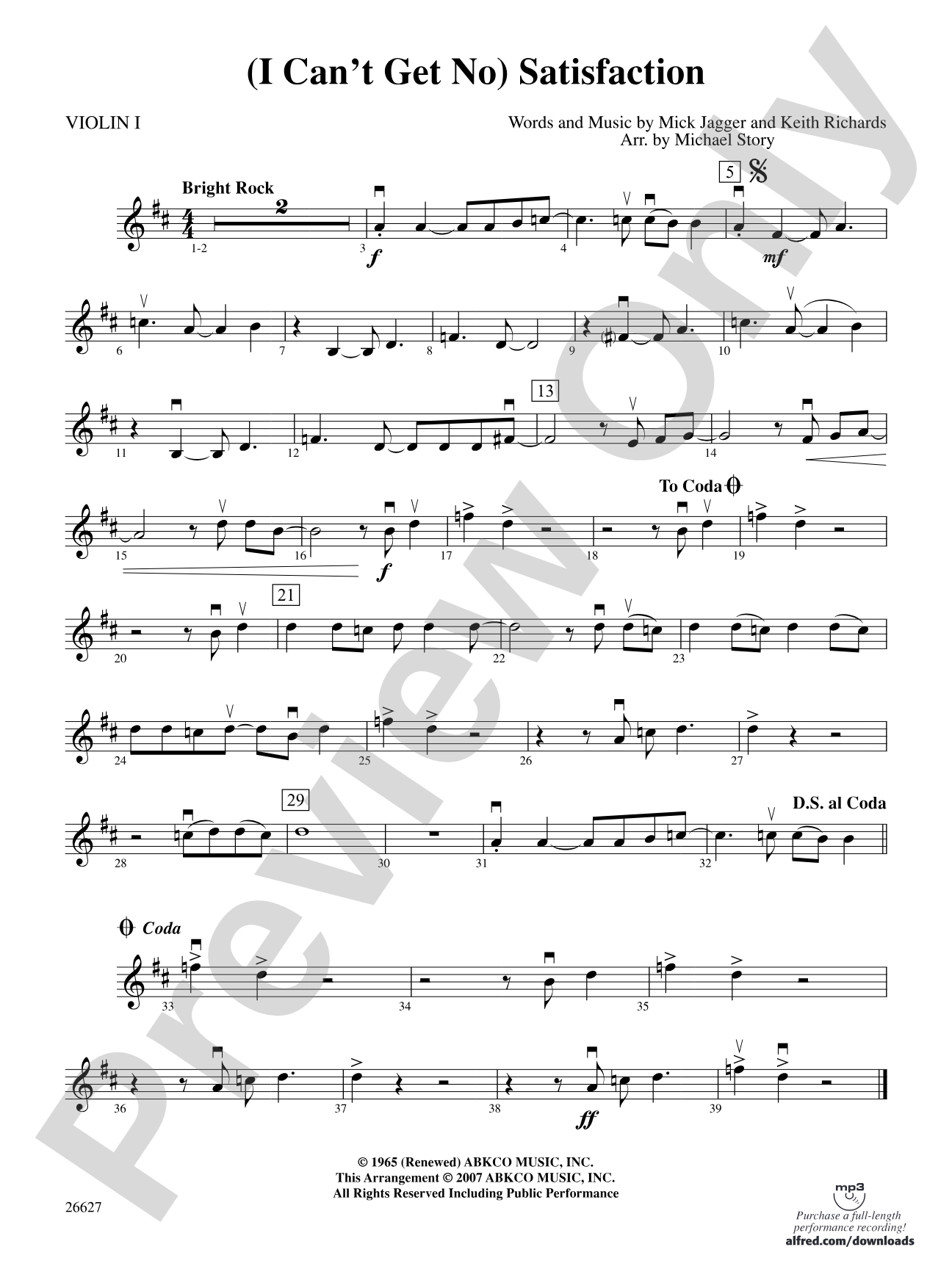 (I Can't Get No) Satisfaction: 1st Violin