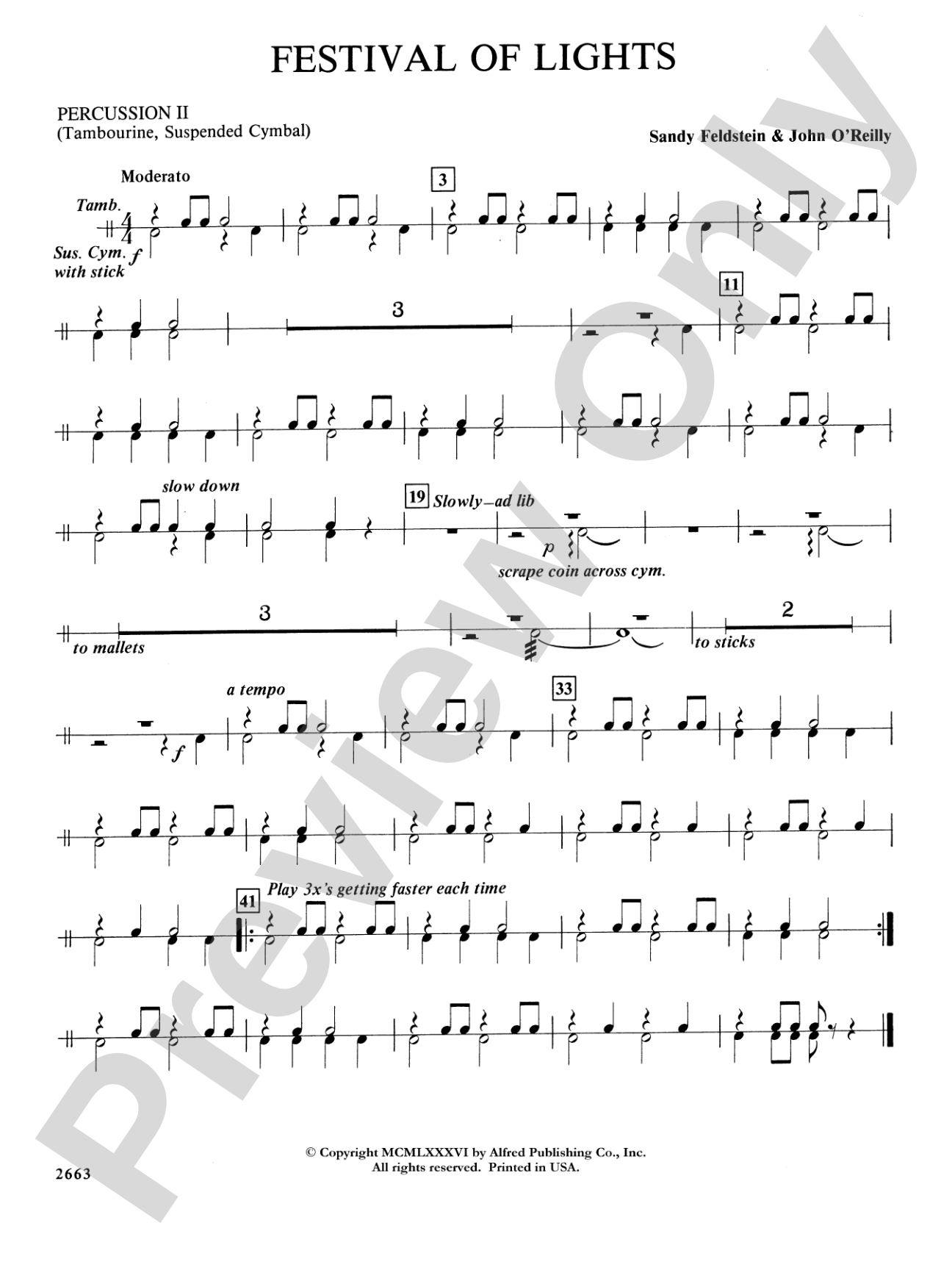 Festival of Lights (with optional chorus): 2nd Percussion