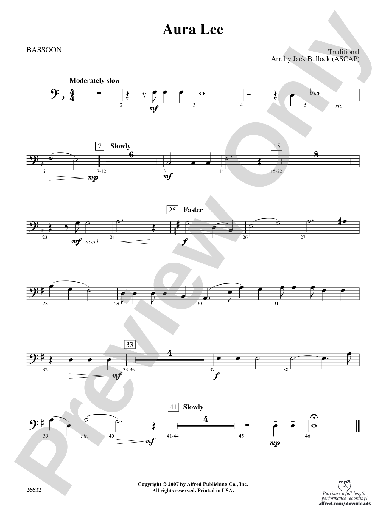 Aura Lee: Bassoon