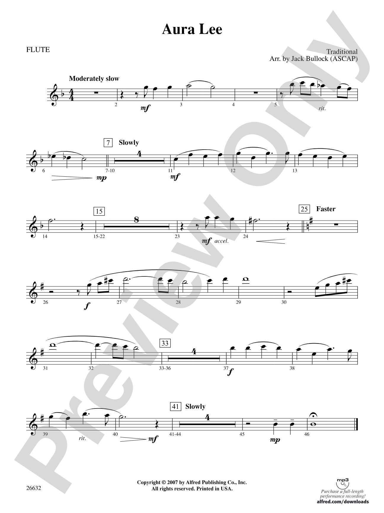 Aura Lee: Flute