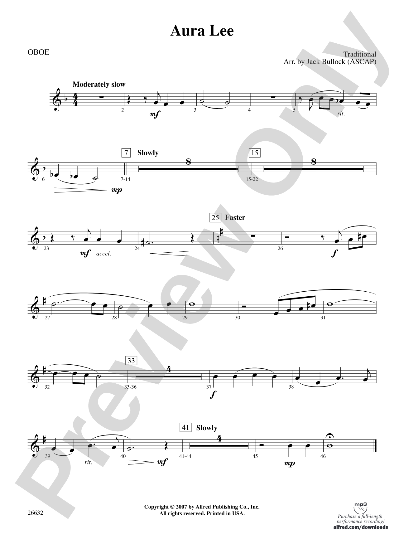 Aura Lee: Oboe